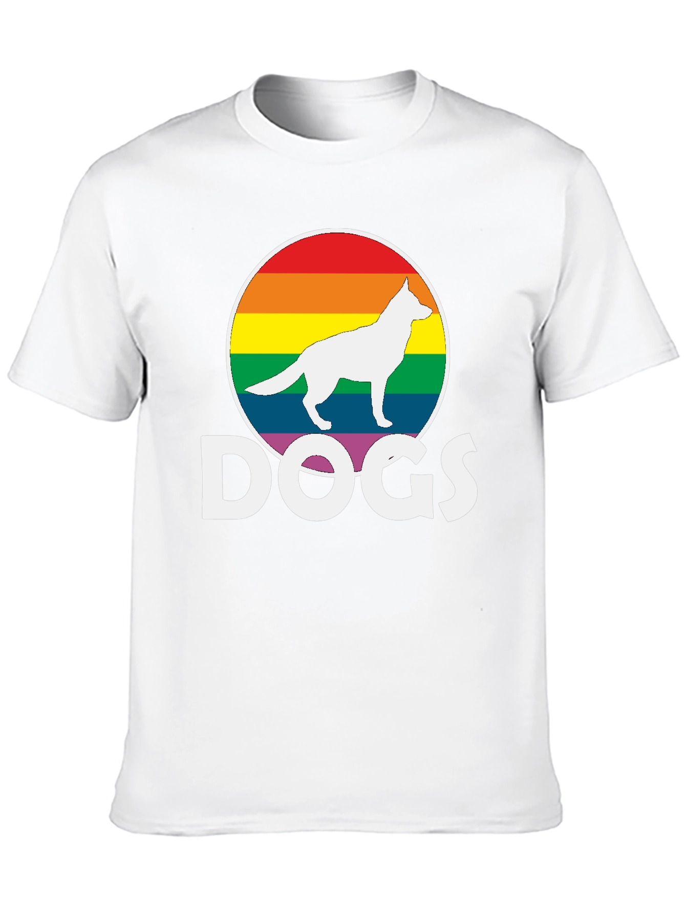 Rainbow Dog Silhouette T-Shirt – Bold Dog Lover Graphic Tee