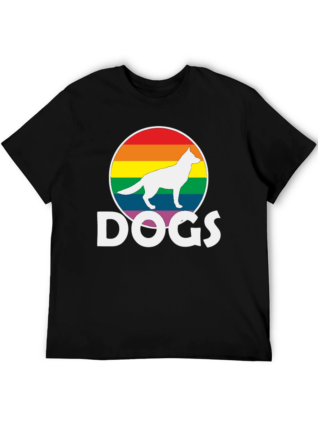 Rainbow Dog Silhouette T-Shirt – Bold Dog Lover Graphic Tee
