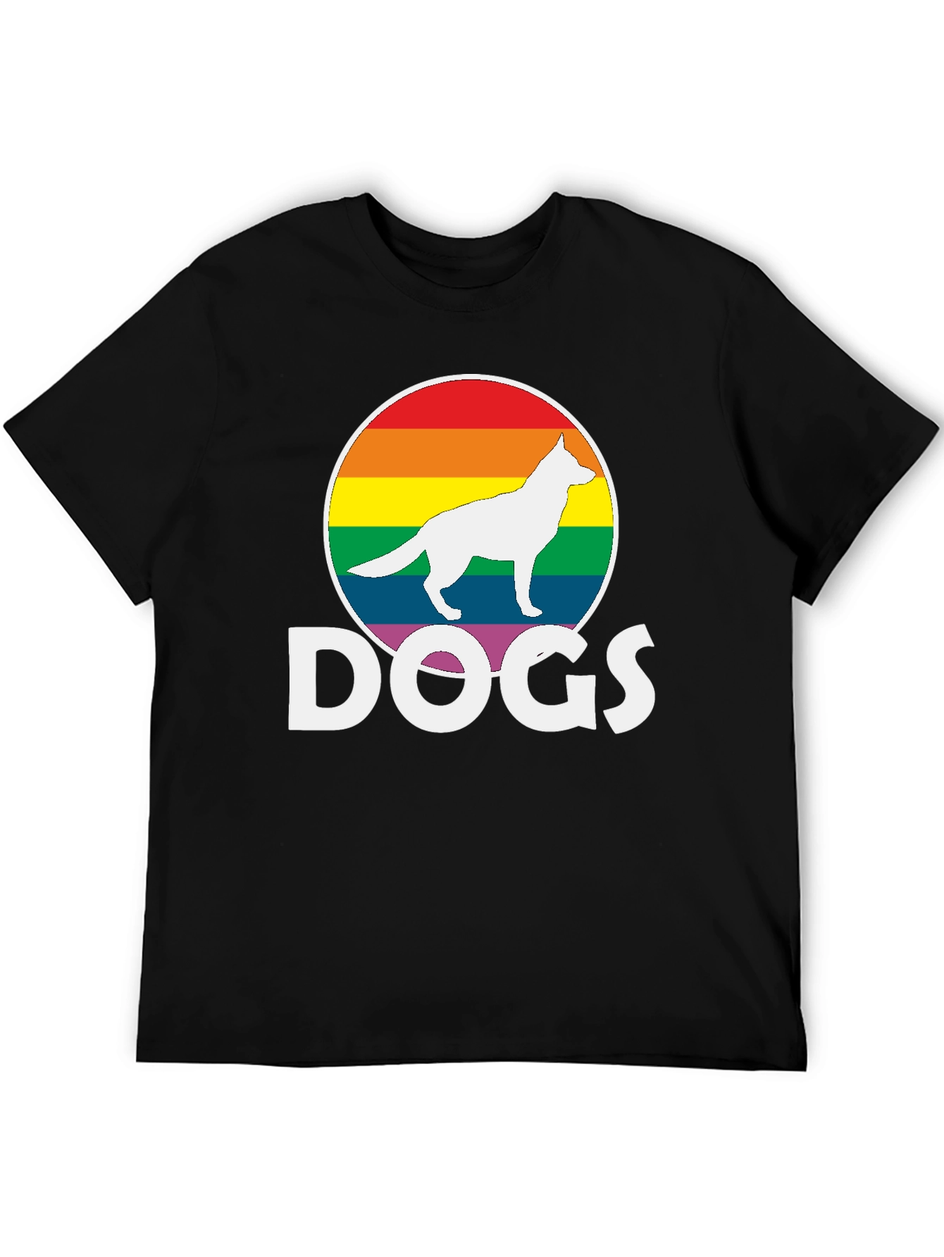Rainbow Dog Silhouette T-Shirt – Bold Dog Lover Graphic Tee