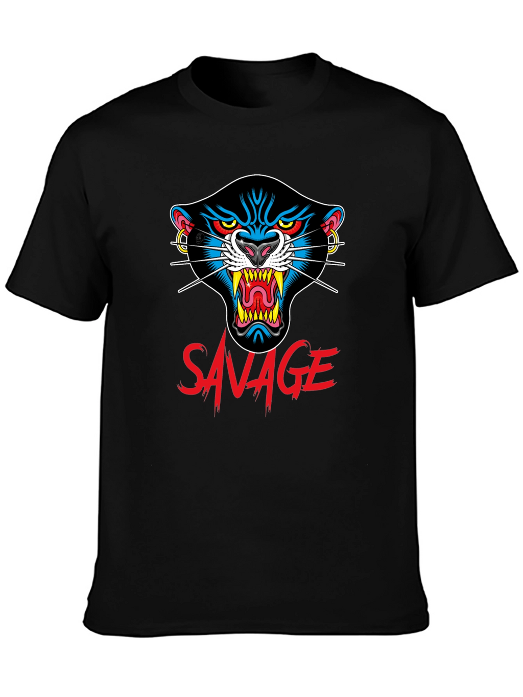 Savage Panther Graphic Tee - Black