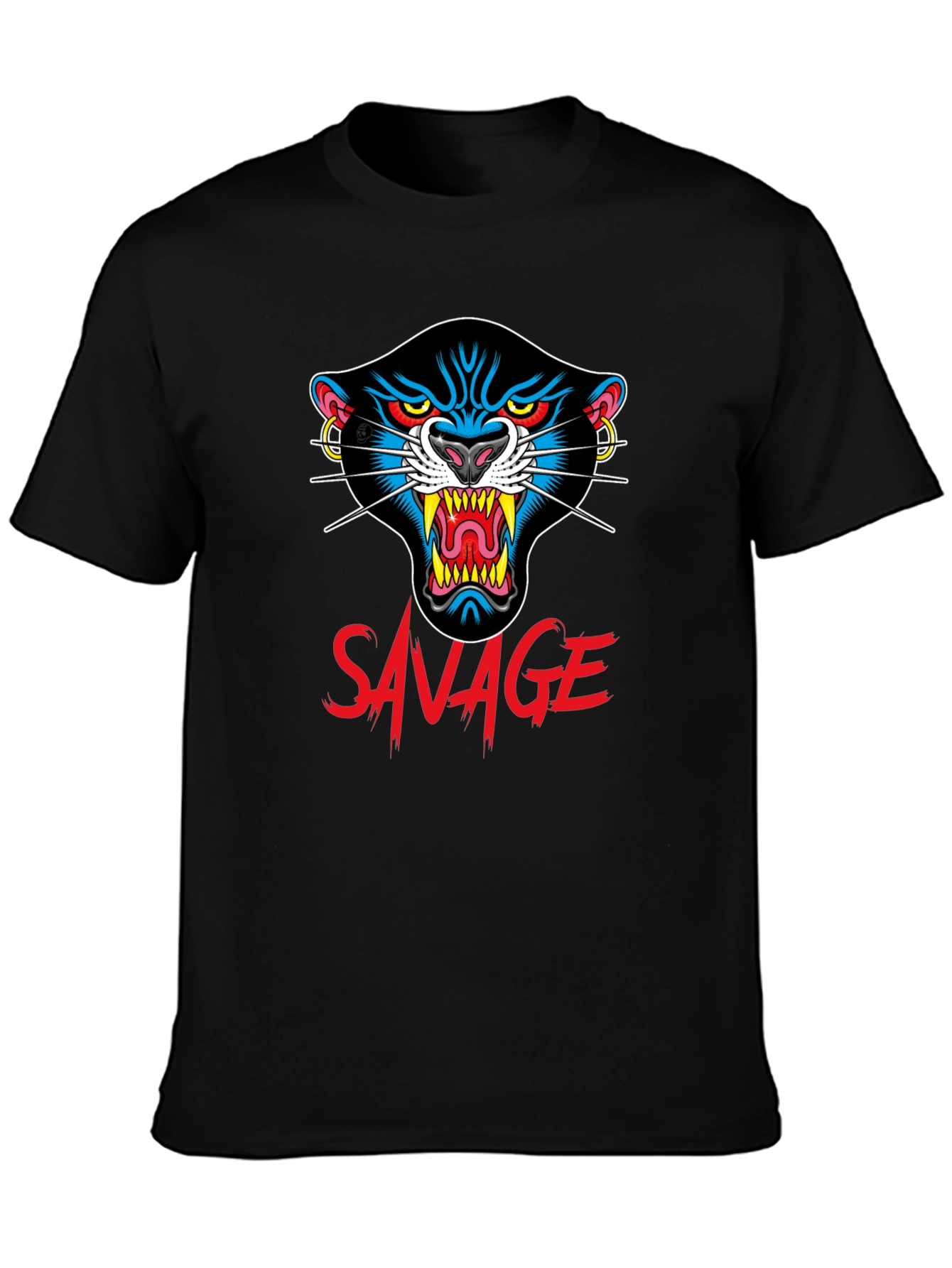 Savage Panther Graphic Tee - Black
