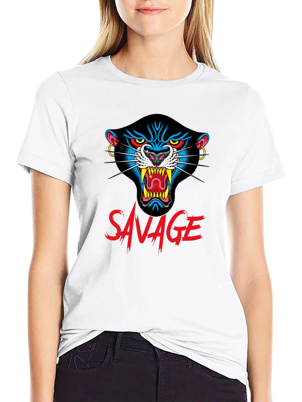 Savage Panther Graphic Tee - Black