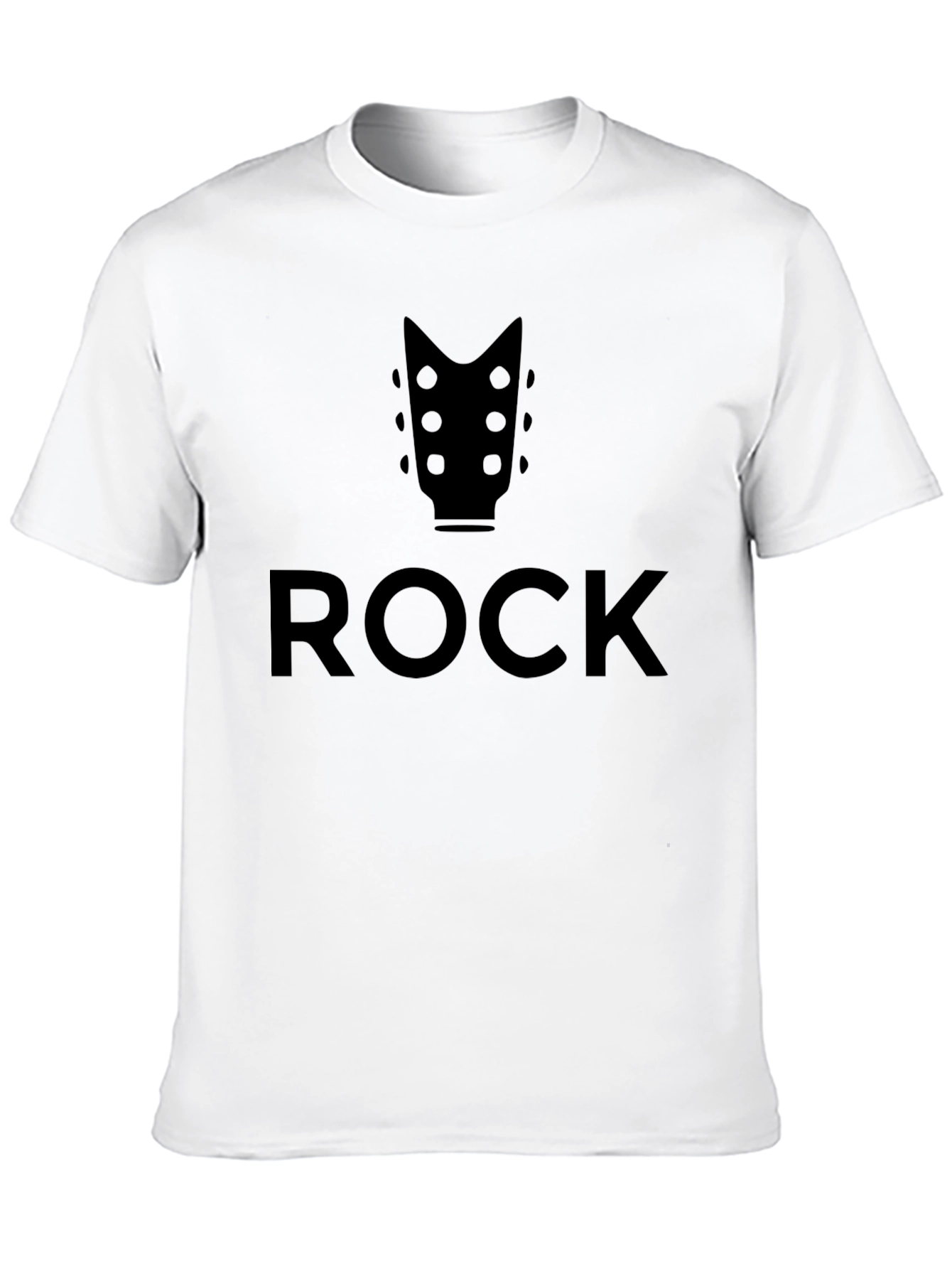 Rock Music Graphic Tee - Black Guitar Headstock T-Shirt