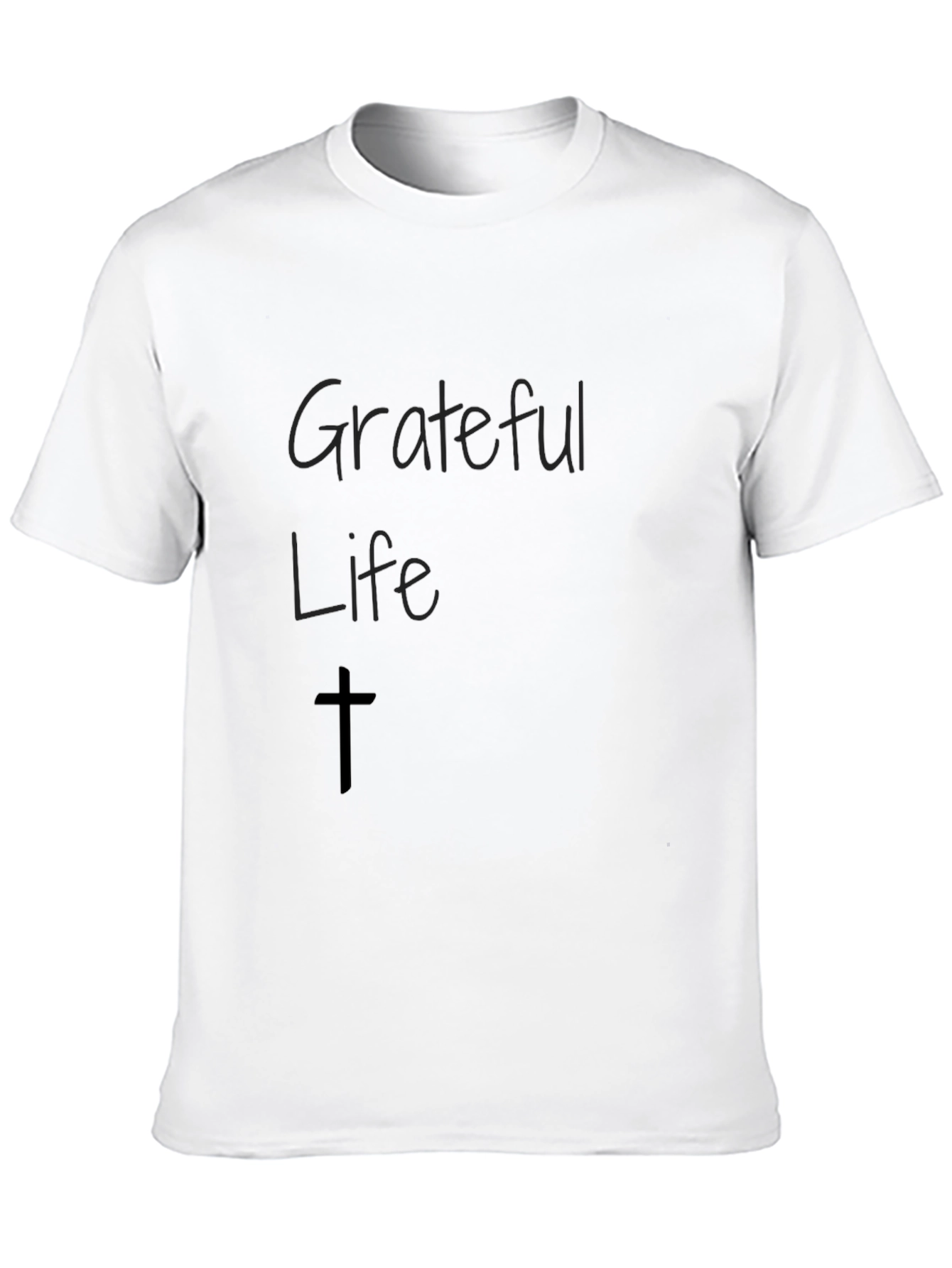 Grateful Life Graphic Tee - Religious Black T-Shirt