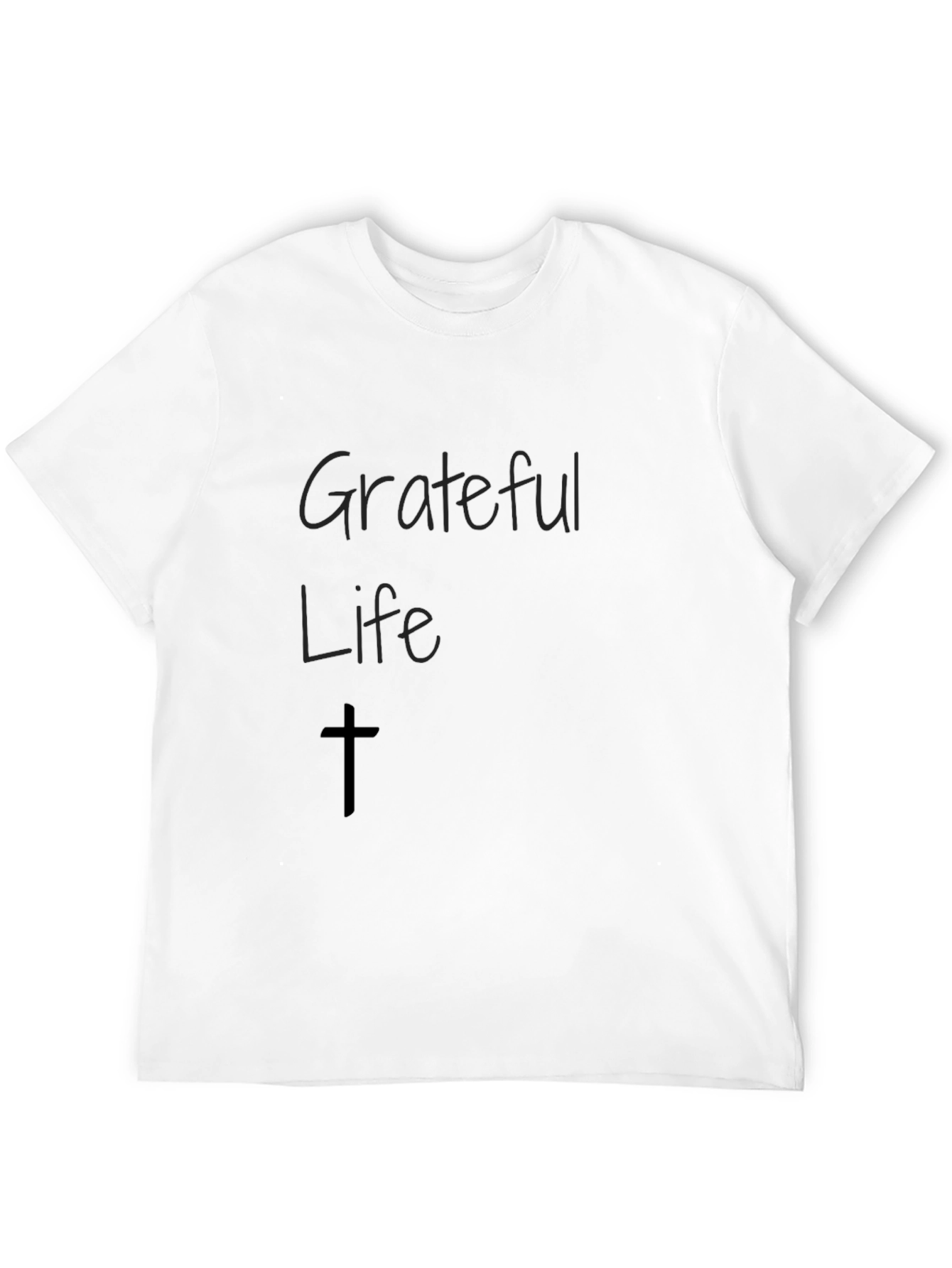 Grateful Life Graphic Tee - Religious Black T-Shirt