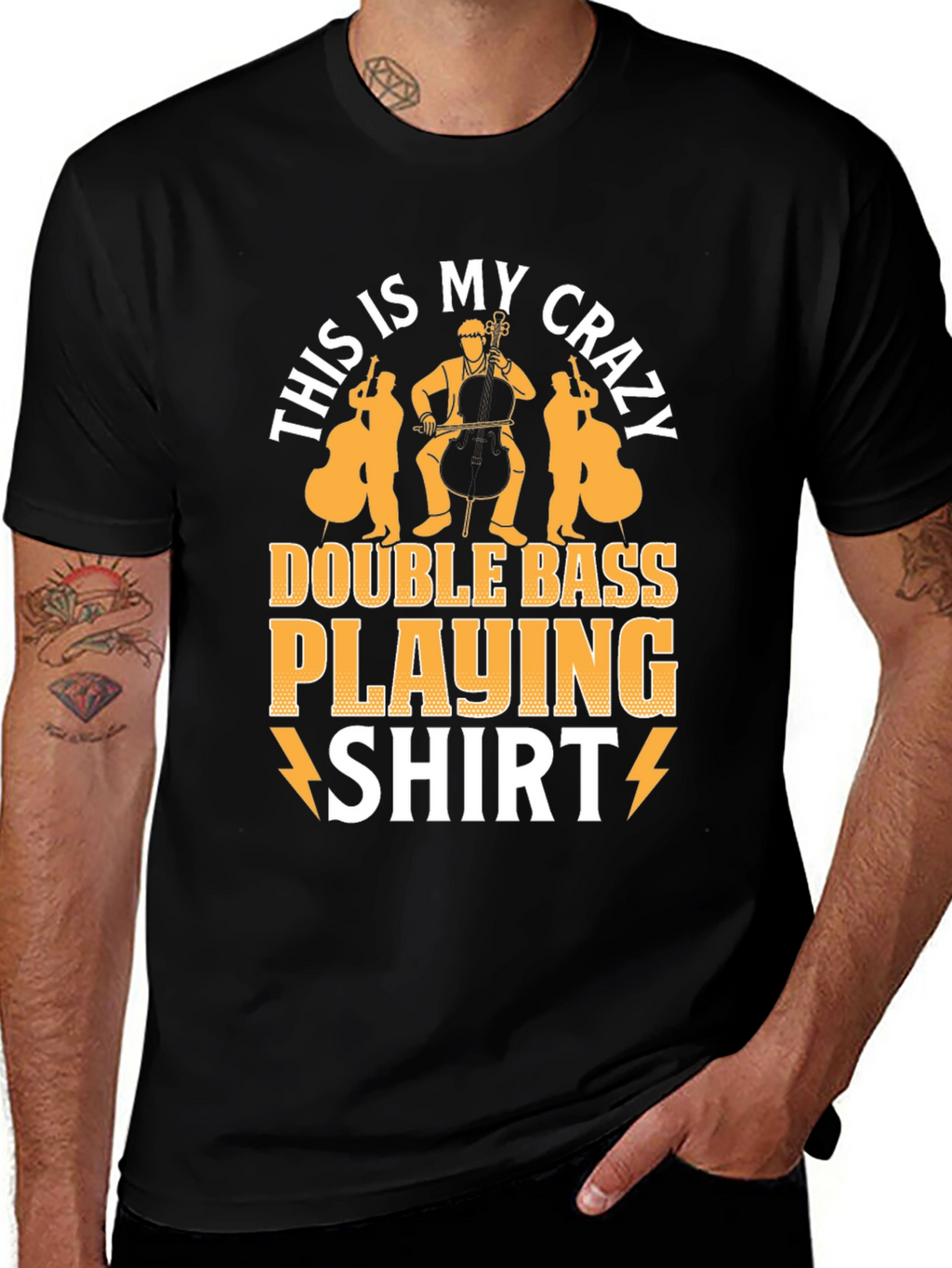 Crazy Double Bass Playing Shirt