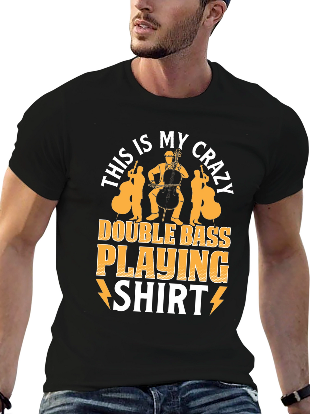 Crazy Double Bass Playing Shirt
