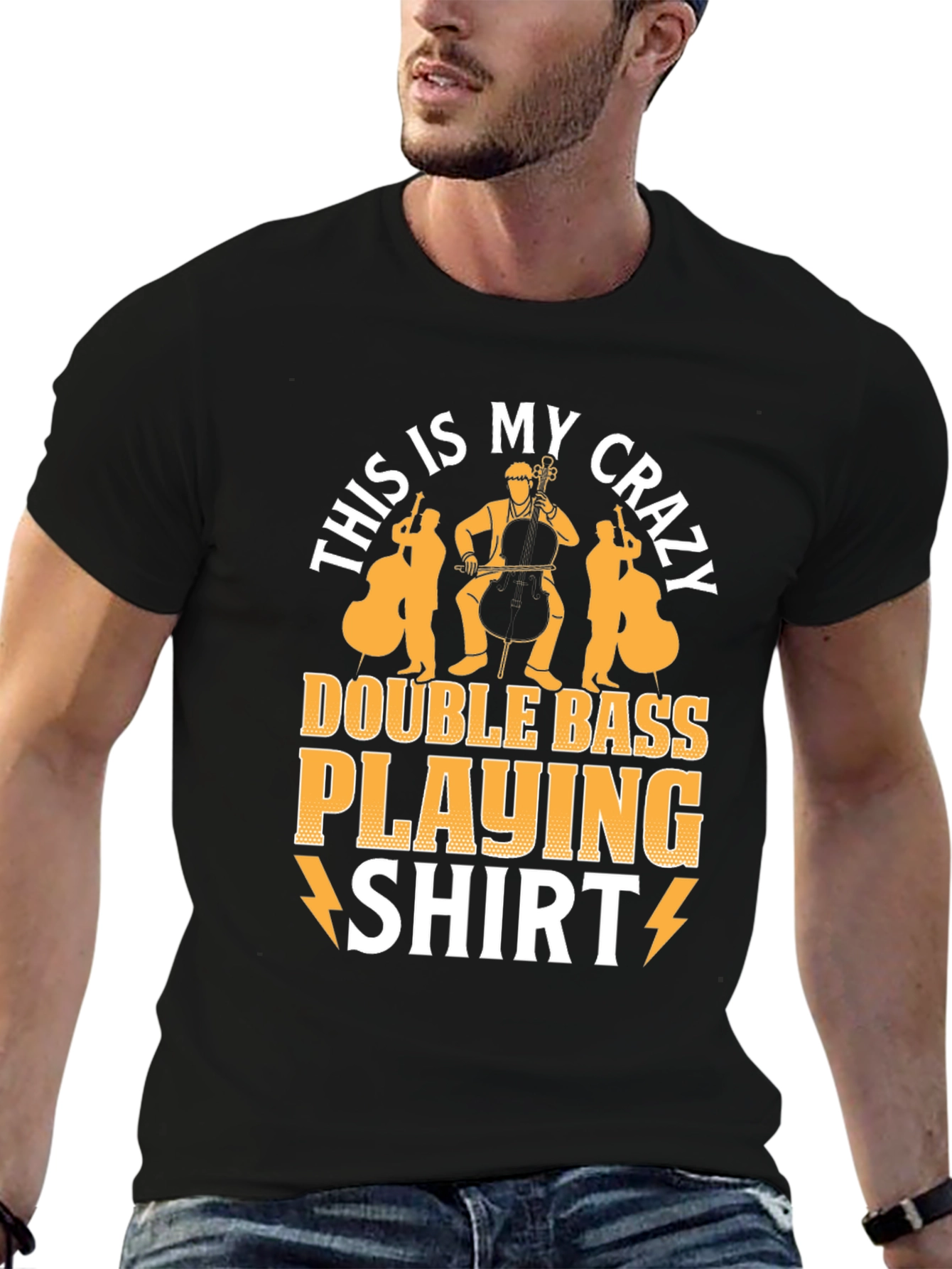 Crazy Double Bass Playing Shirt