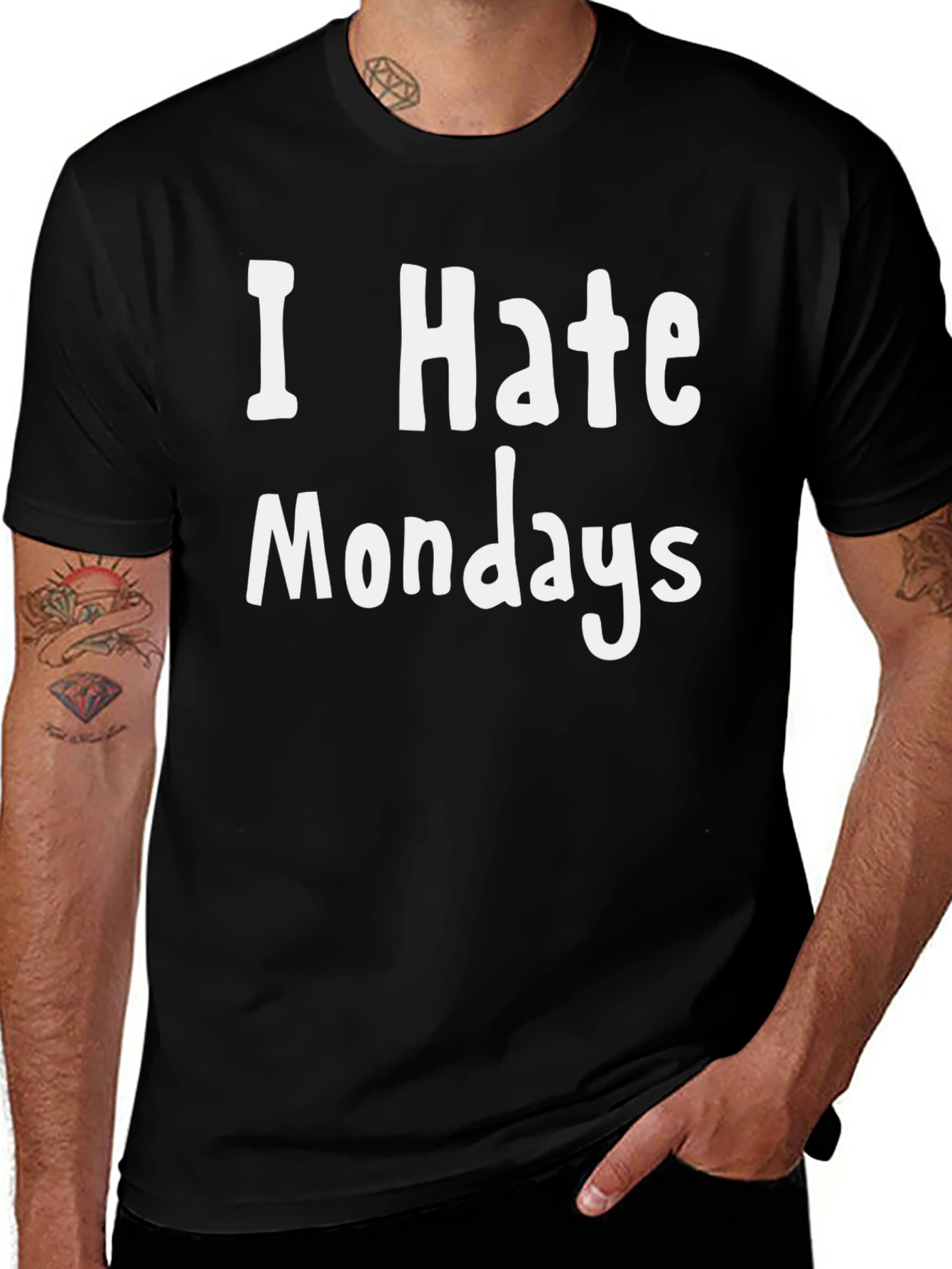I Hate Mondays Graphic Tee - Mens Black T-Shirt