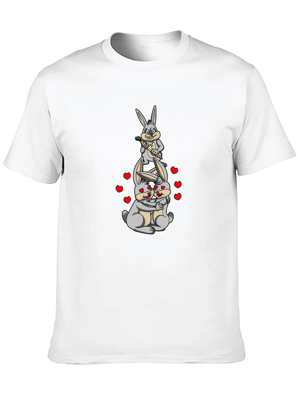 Funny Rabbit Valentines Day Graphic T-Shirt