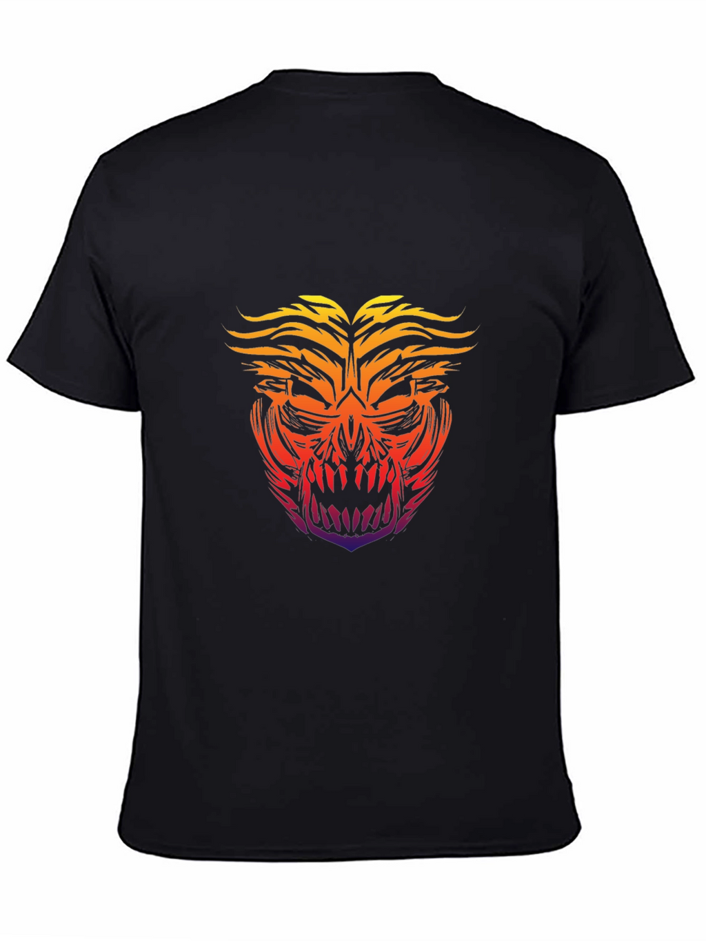 Fiery Skull Graphic Tee - Bold Black T-Shirt