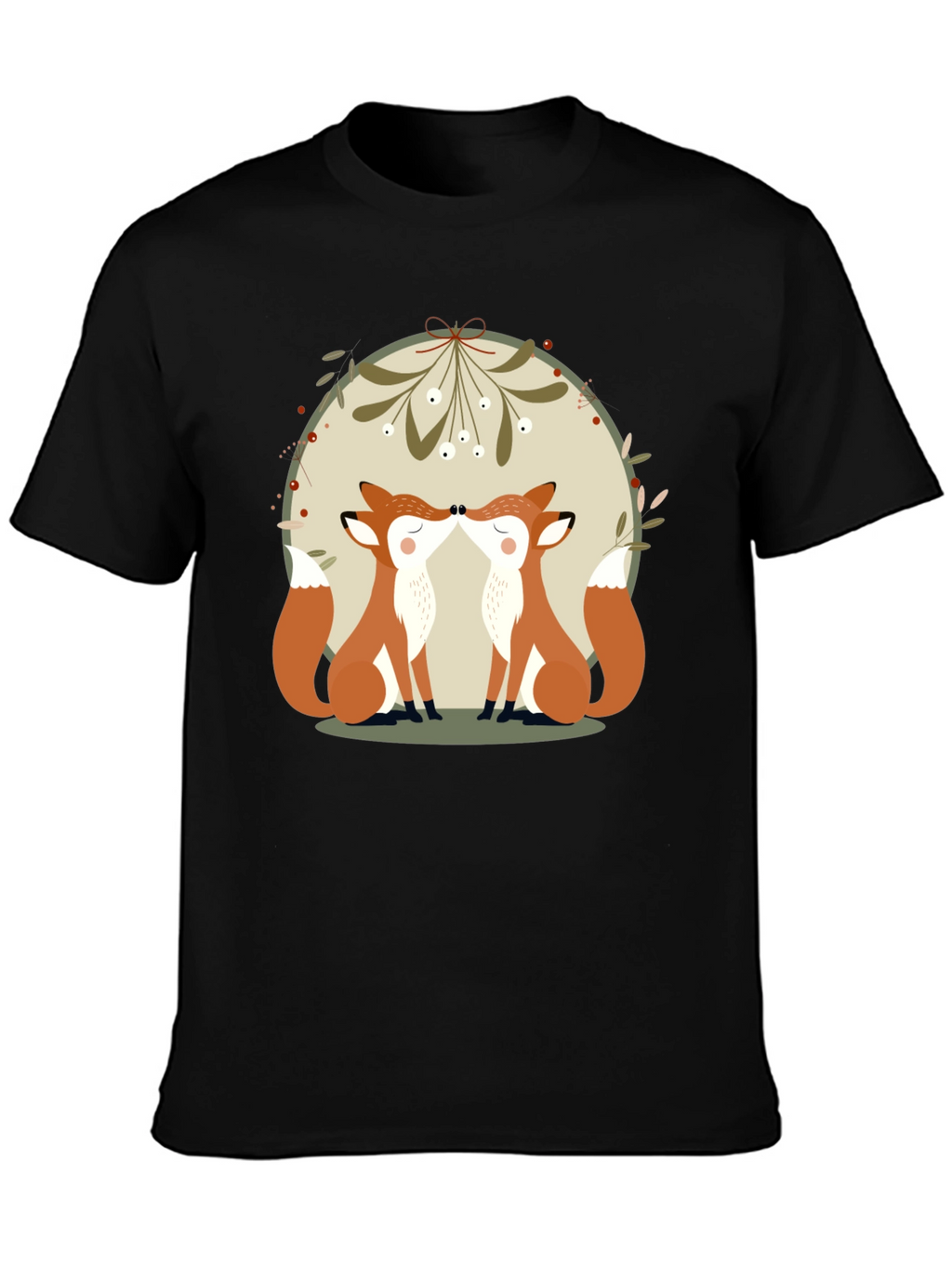 Kissing Foxes T-Shirt: Cute Animal Graphic Tee