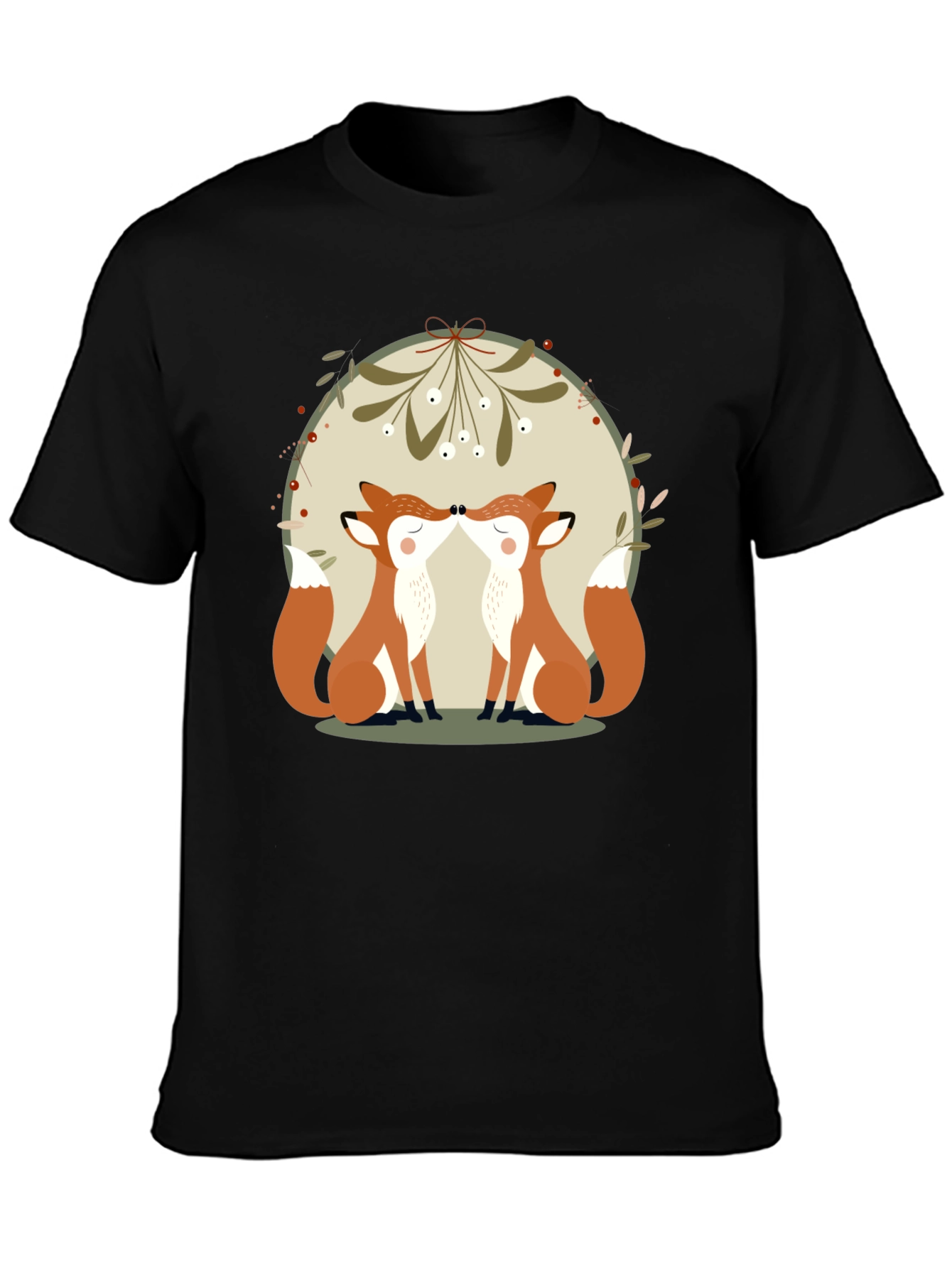 Kissing Foxes T-Shirt: Cute Animal Graphic Tee