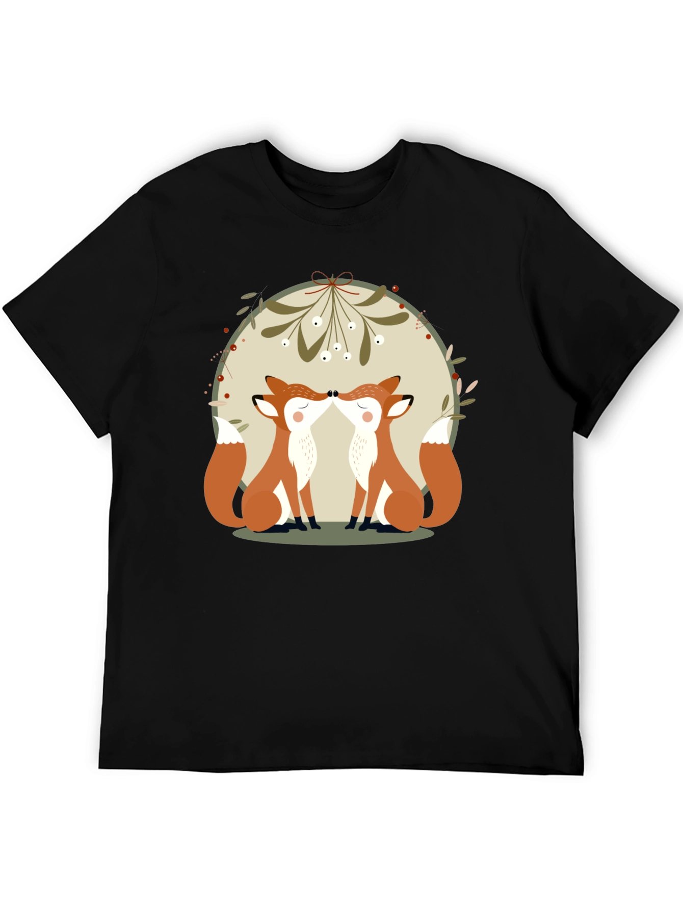 Kissing Foxes T-Shirt: Cute Animal Graphic Tee