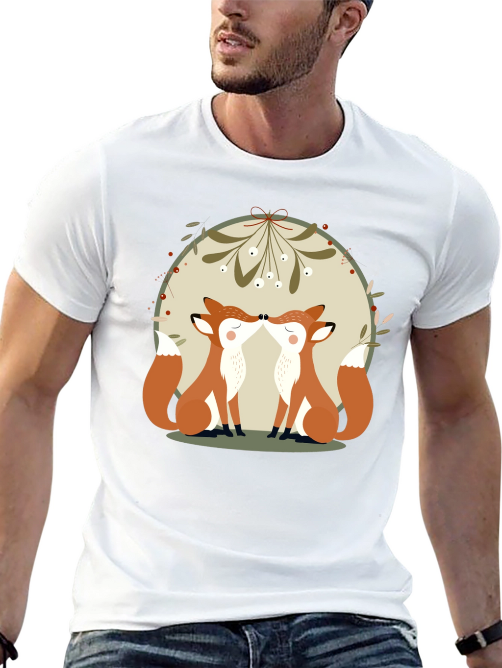 Kissing Foxes T-Shirt: Cute Animal Graphic Tee