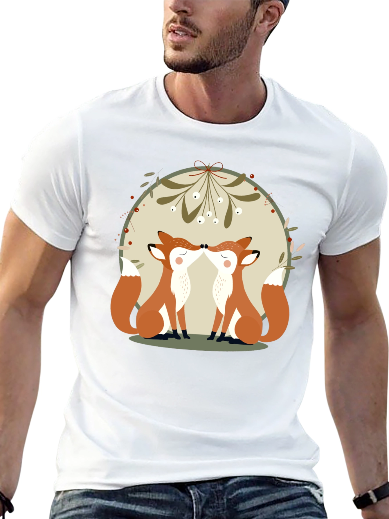 Kissing Foxes T-Shirt: Cute Animal Graphic Tee
