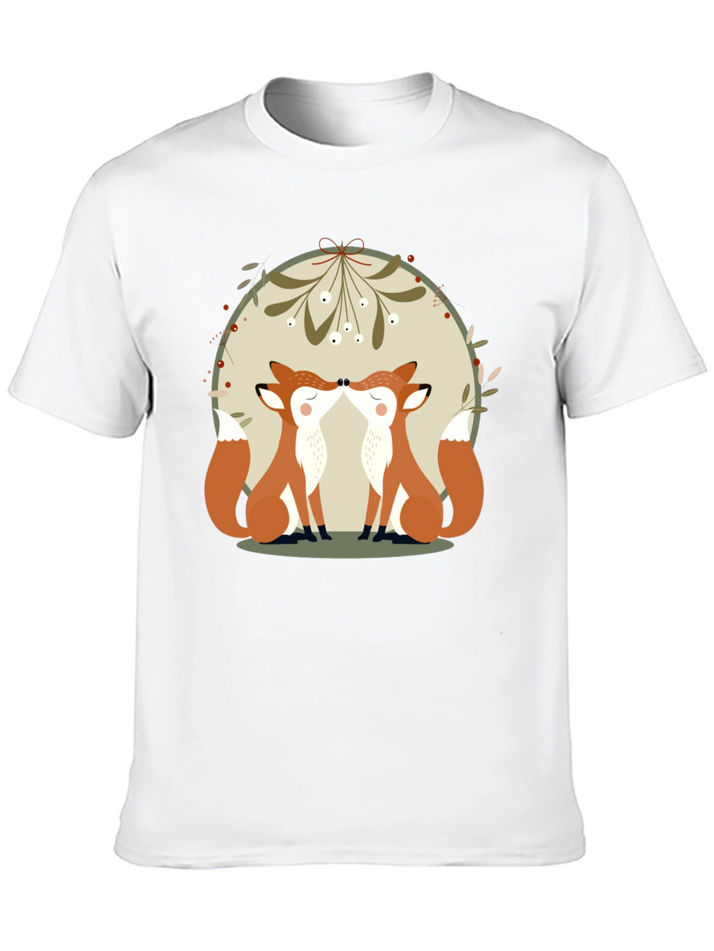 Kissing Foxes T-Shirt: Cute Animal Graphic Tee