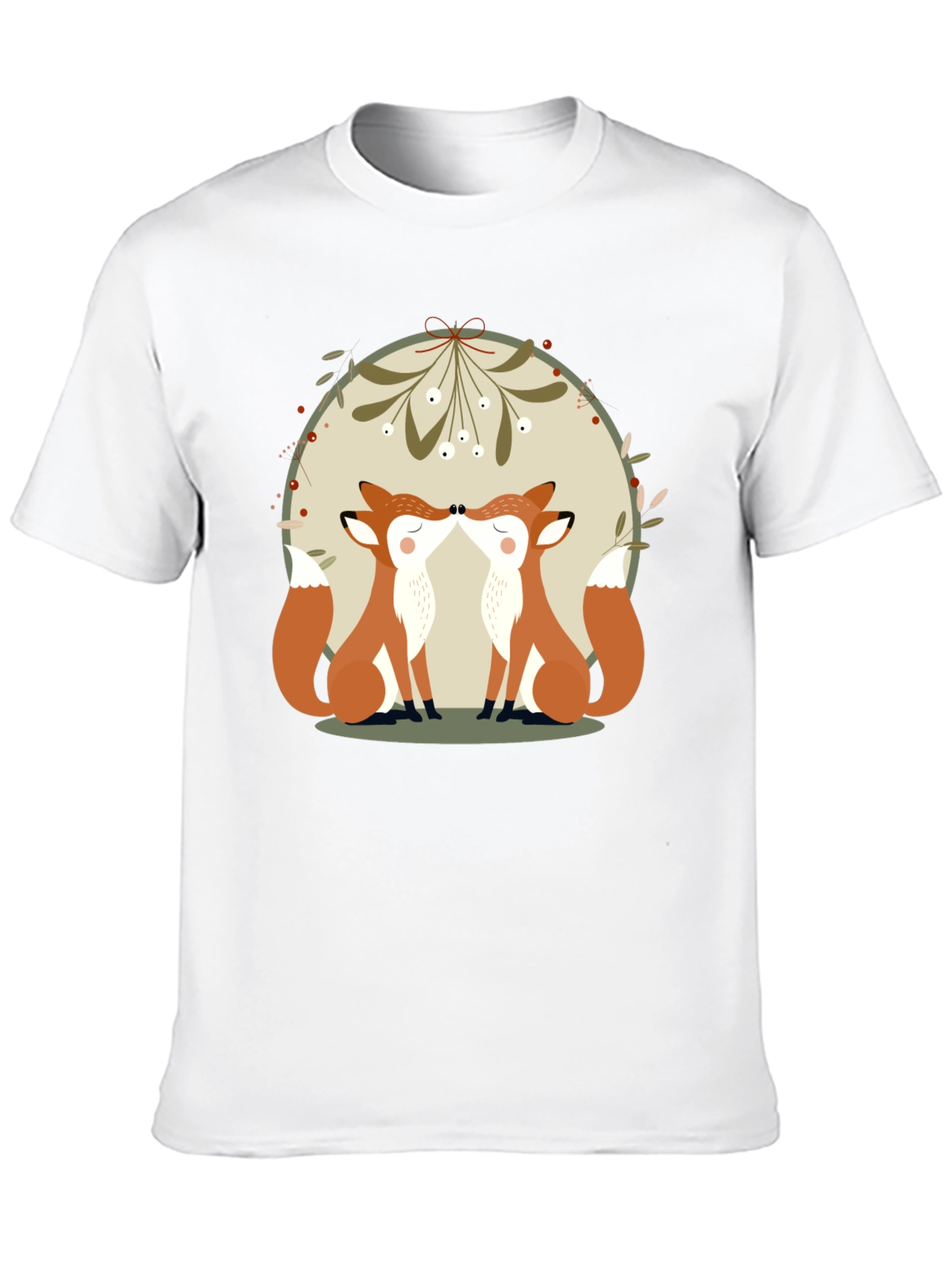 Kissing Foxes T-Shirt: Cute Animal Graphic Tee
