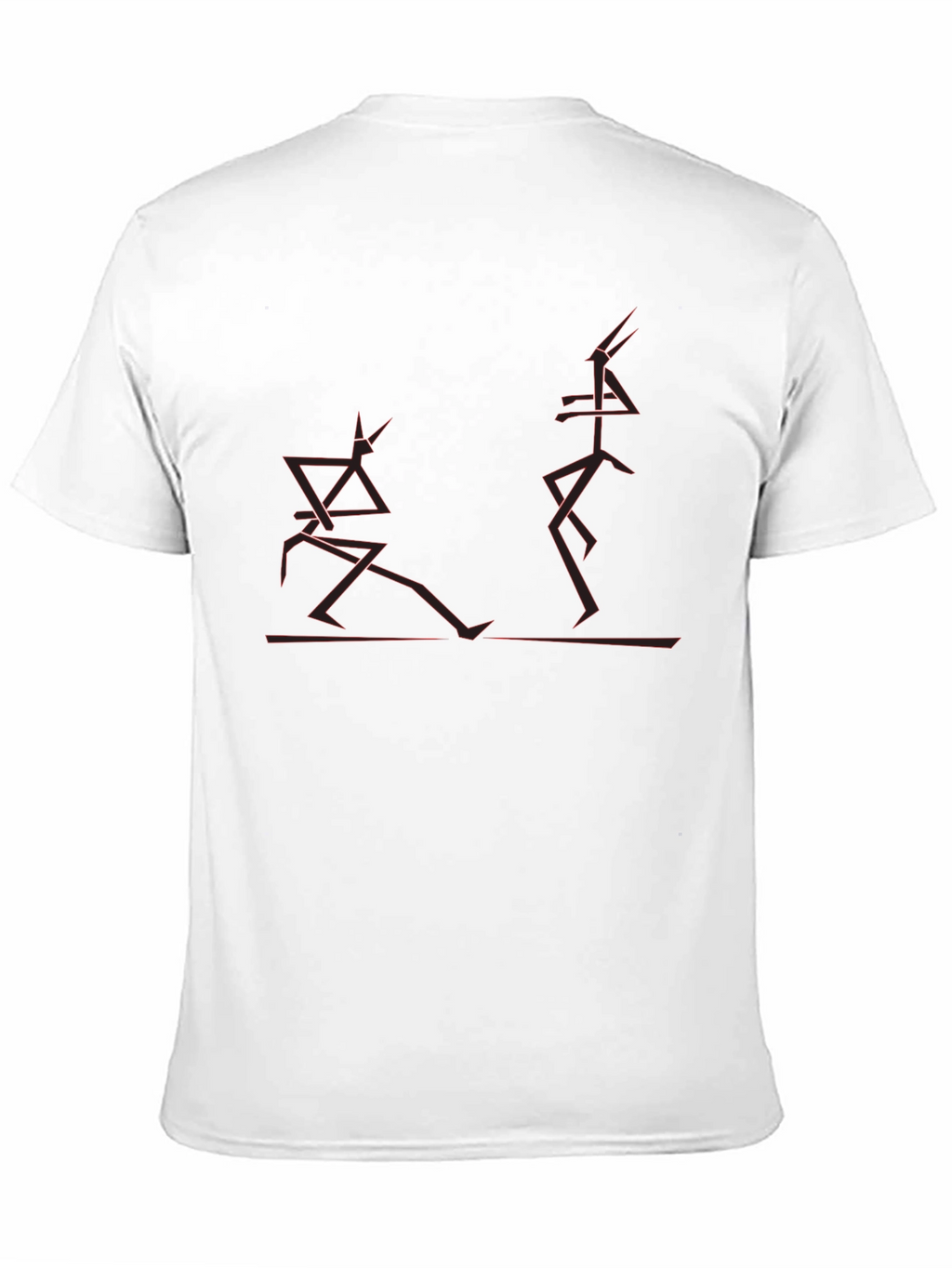 Black T-Shirt with Abstract Geometric Red Design