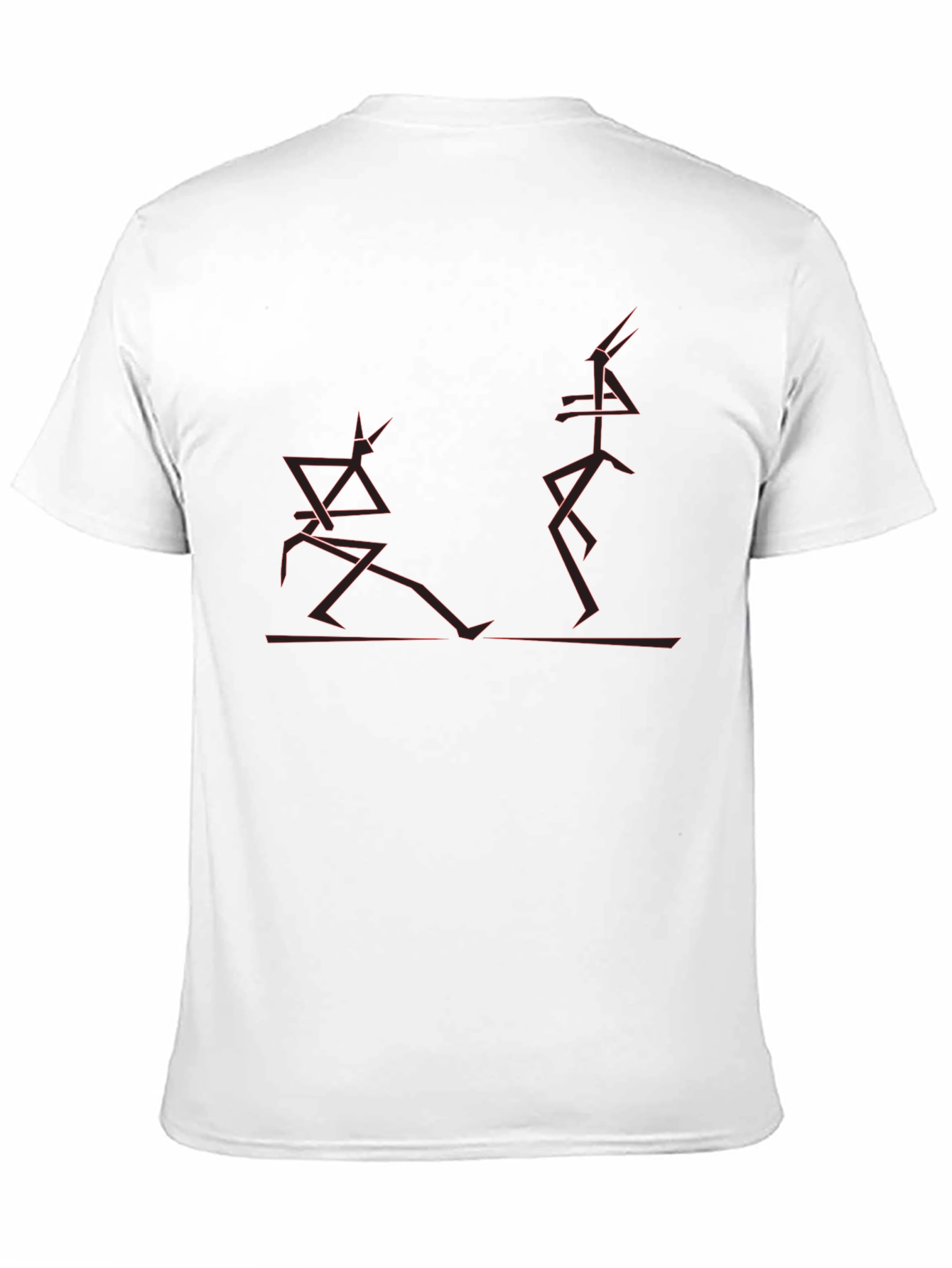 Black T-Shirt with Abstract Geometric Red Design