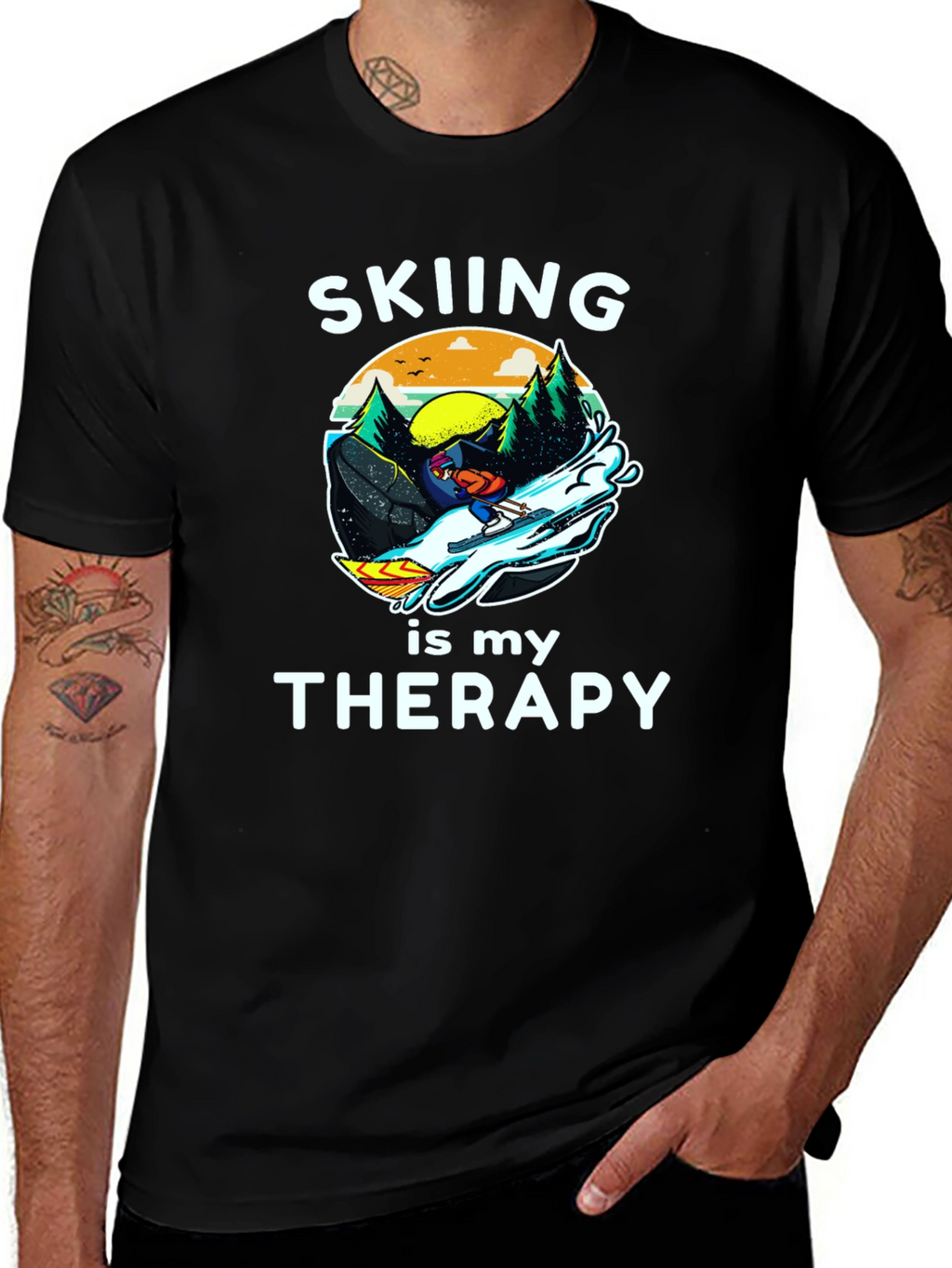 Skiing is My Therapy T-Shirt