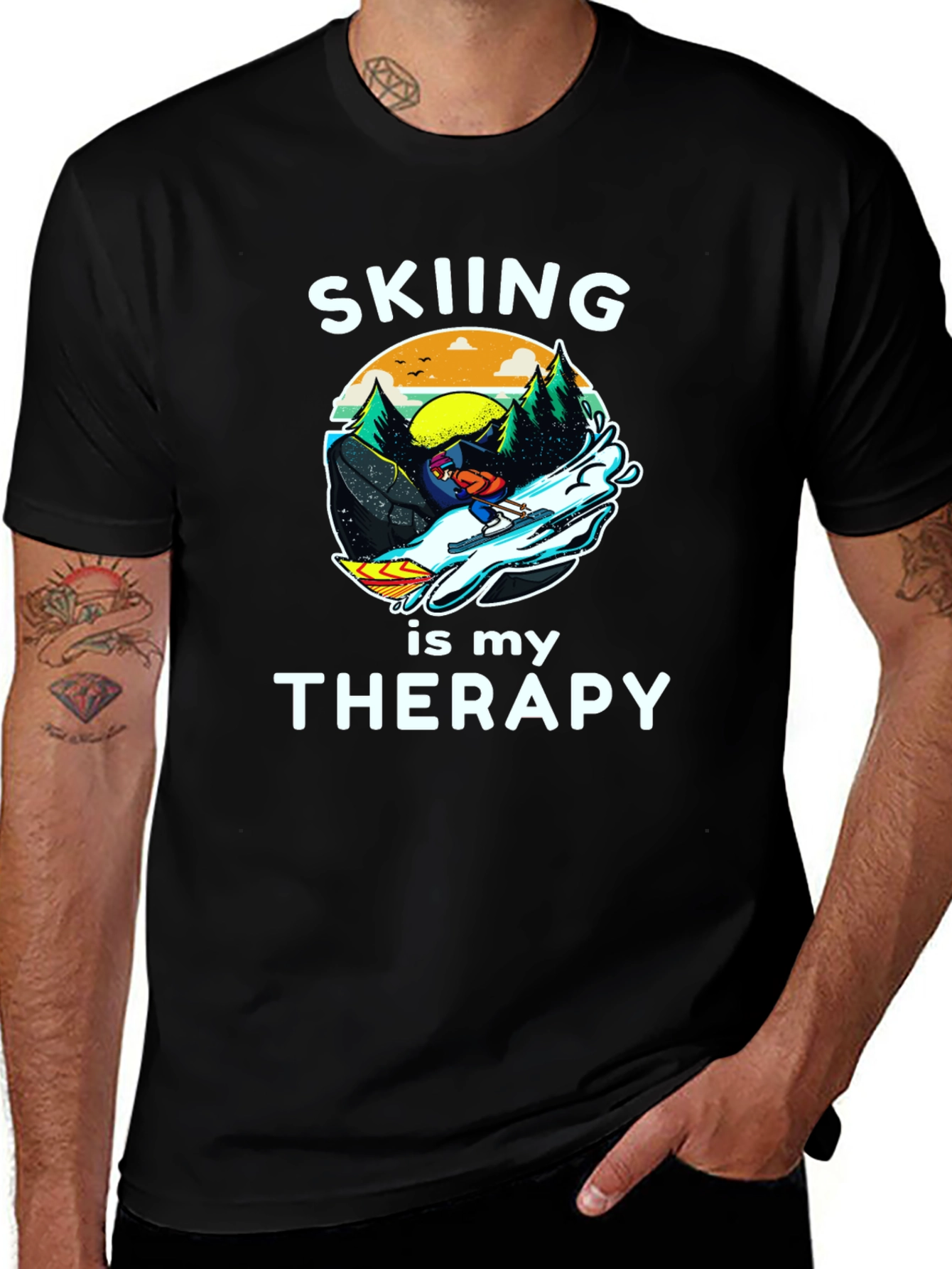 Skiing is My Therapy T-Shirt