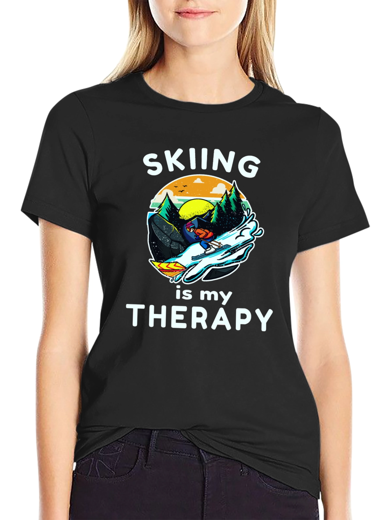 Skiing is My Therapy T-Shirt