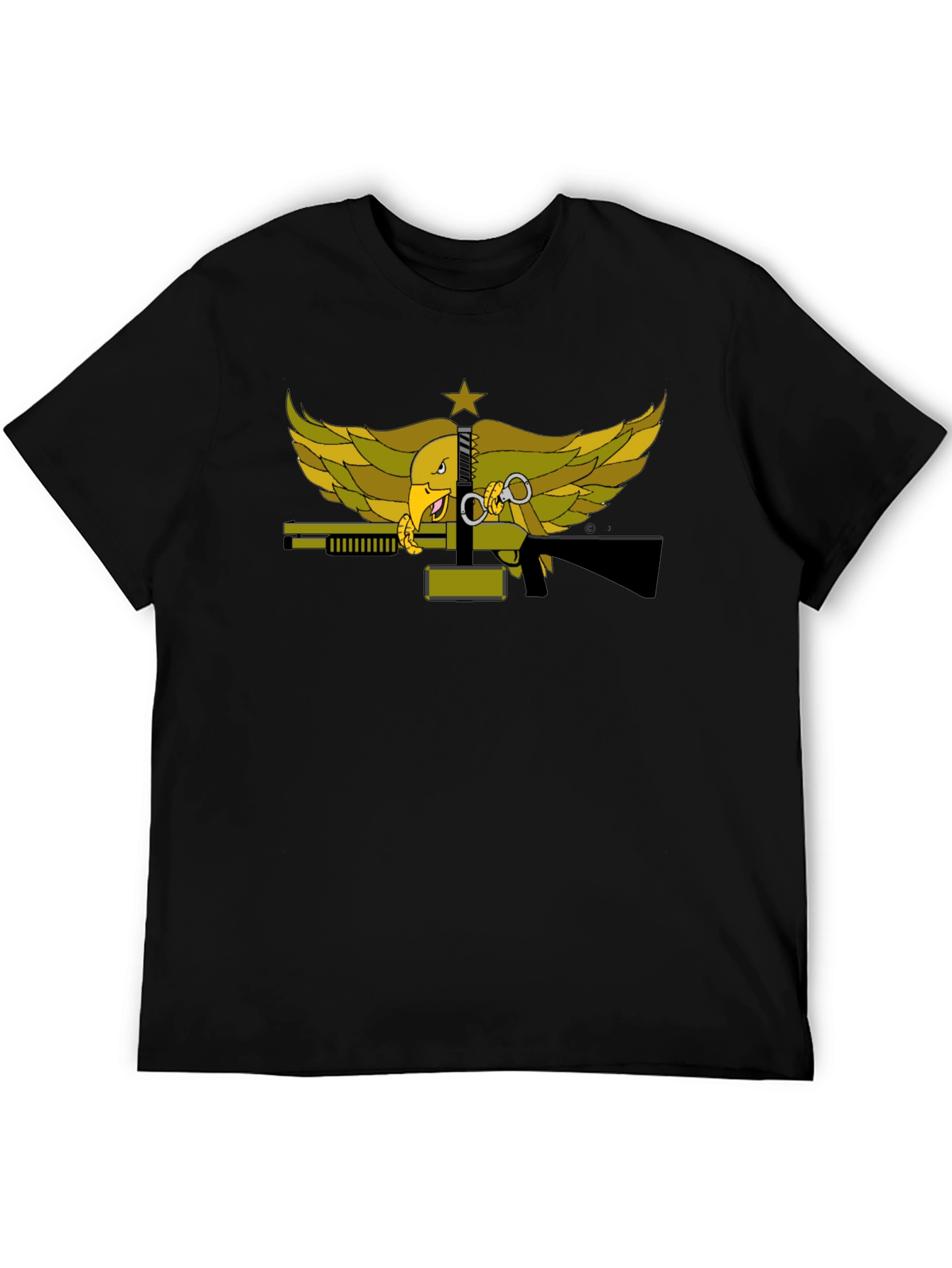 Eagle & Guns Black T-Shirt Unique Graphic Print
