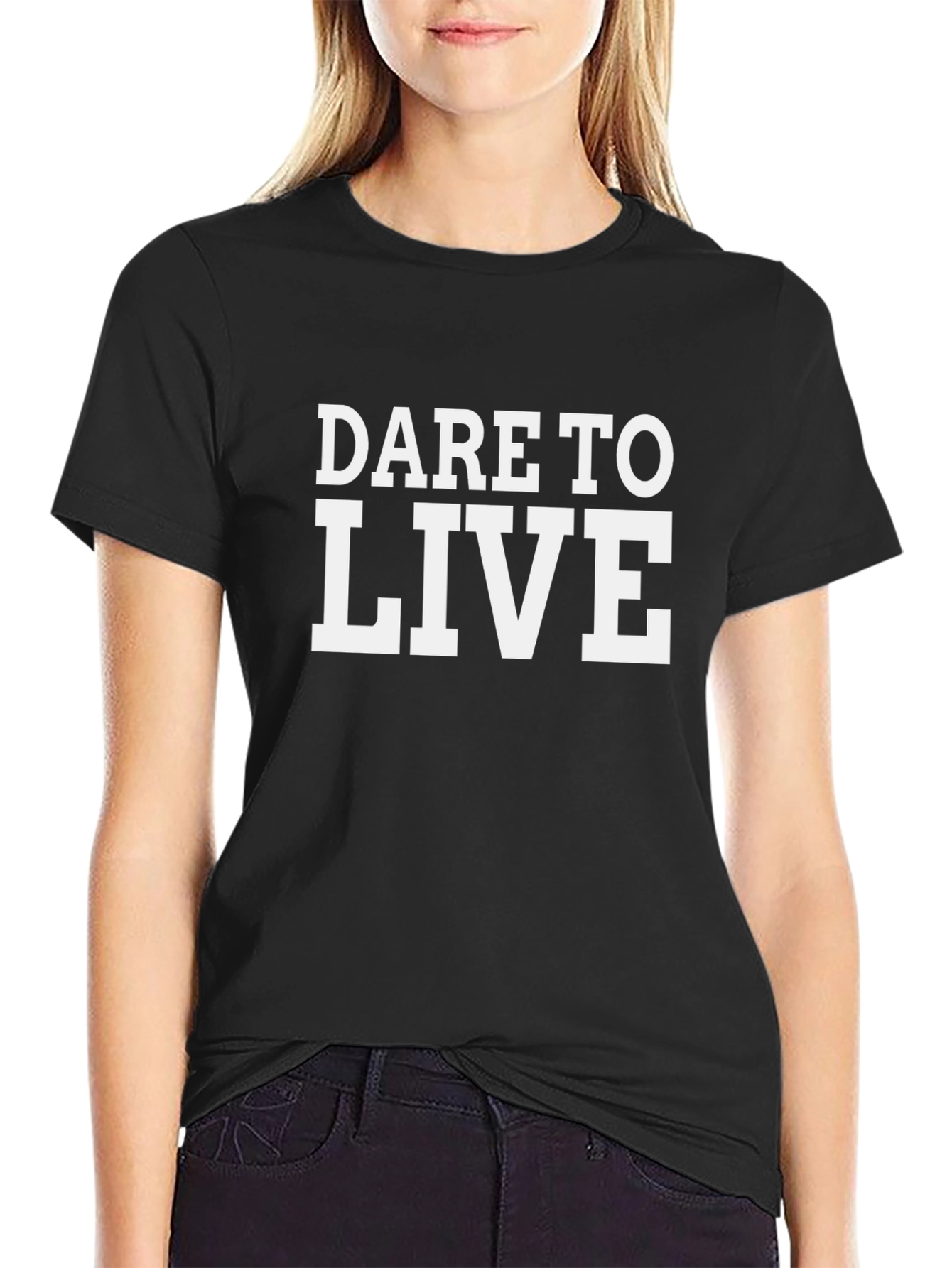 Dare to Live Black Graphic Tee