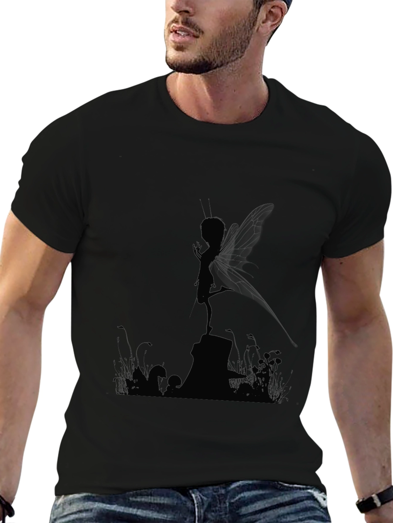 Mystic Fairy Silhouette Black T-Shirt