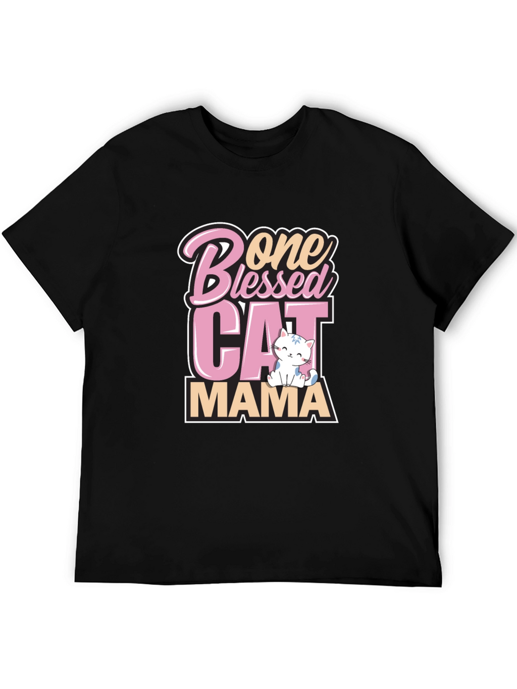Blessed Cat Mama Black Graphic Tee
