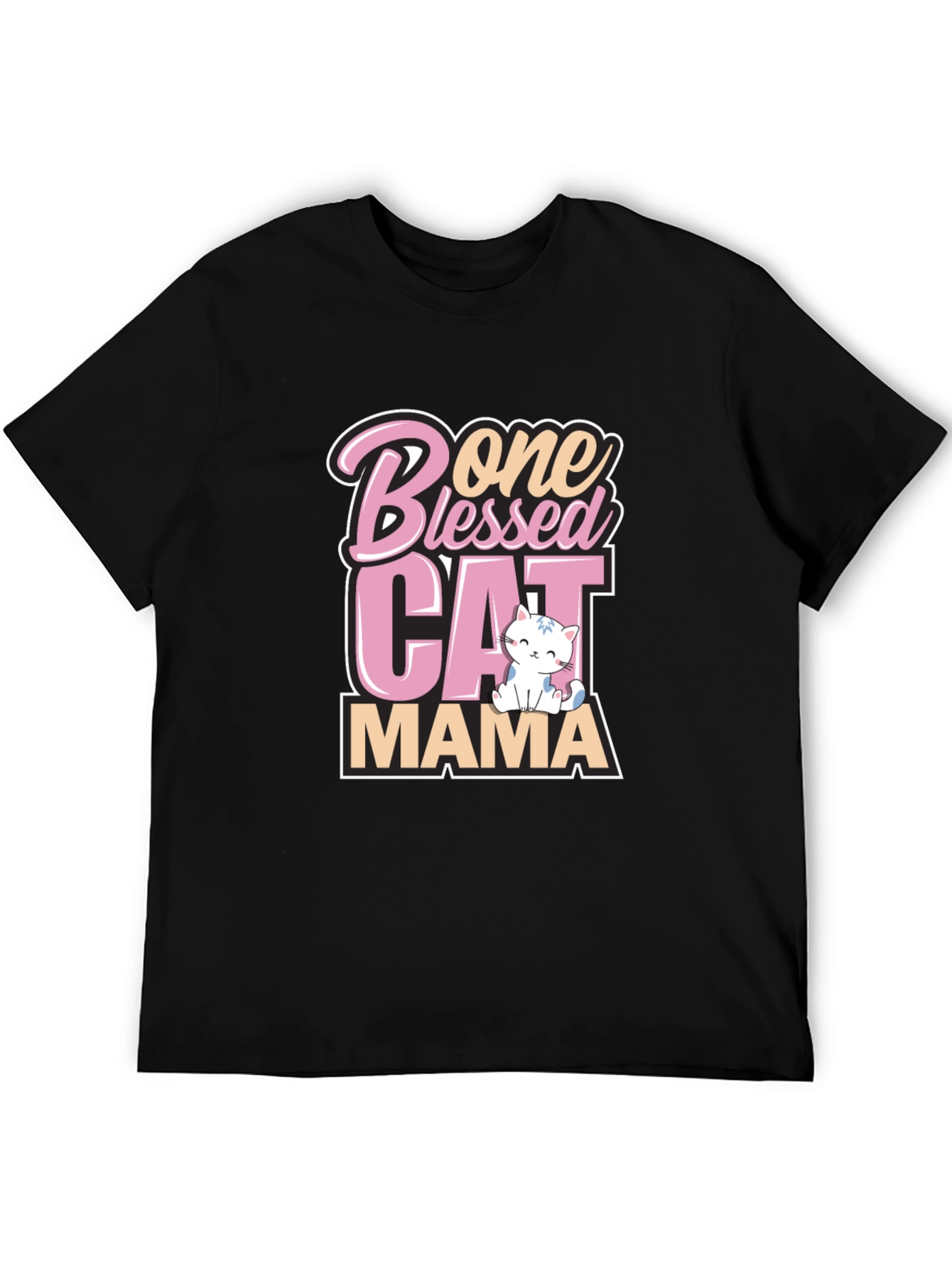 Blessed Cat Mama Black Graphic Tee