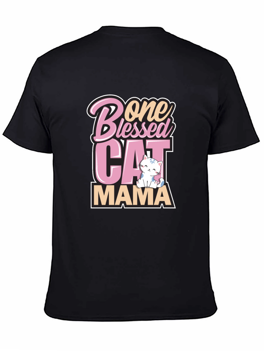 Blessed Cat Mama Black Graphic Tee