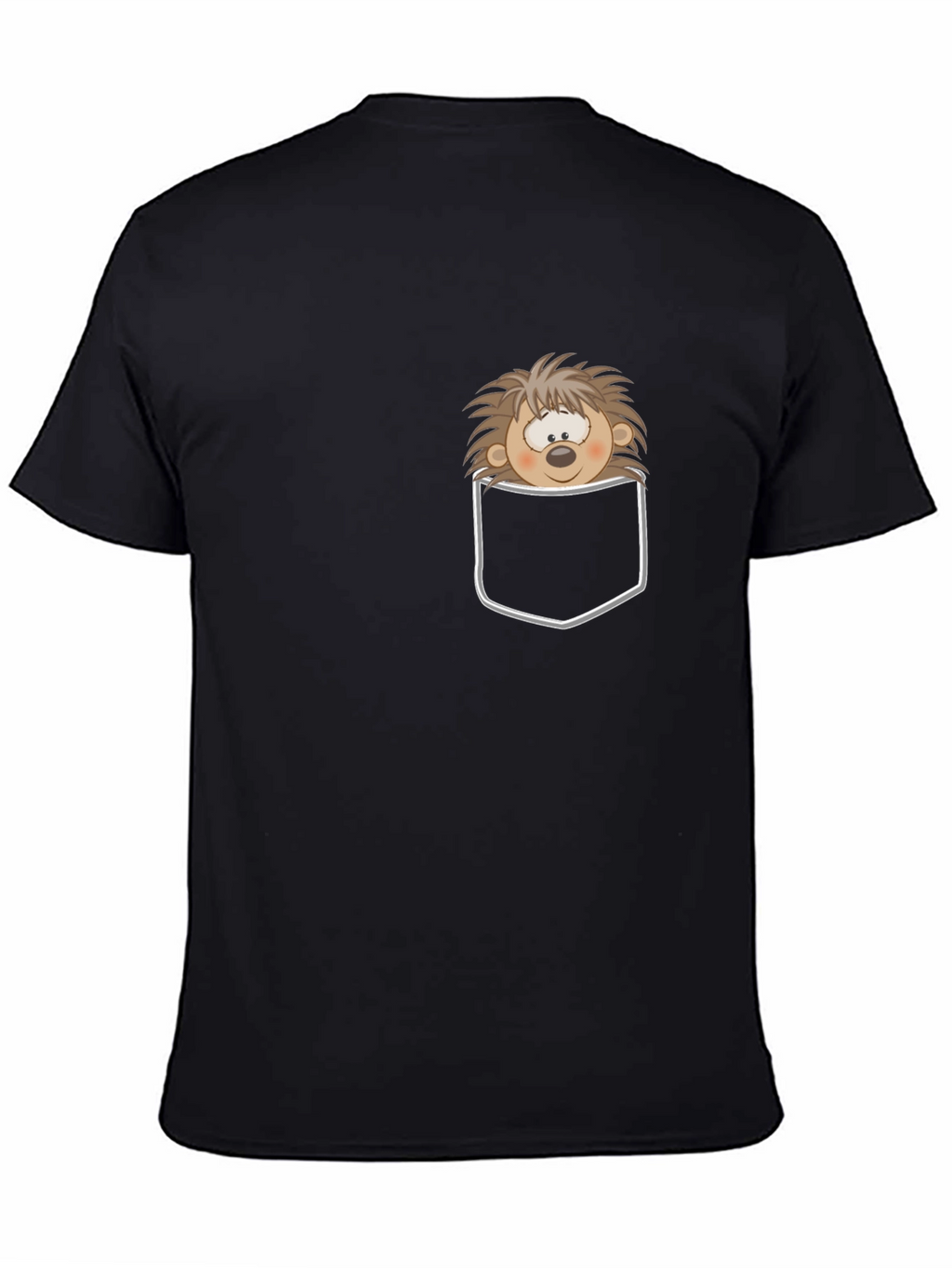 Funny Hedgehog Pocket T-Shirt - Cute Cartoon Animal Tee
