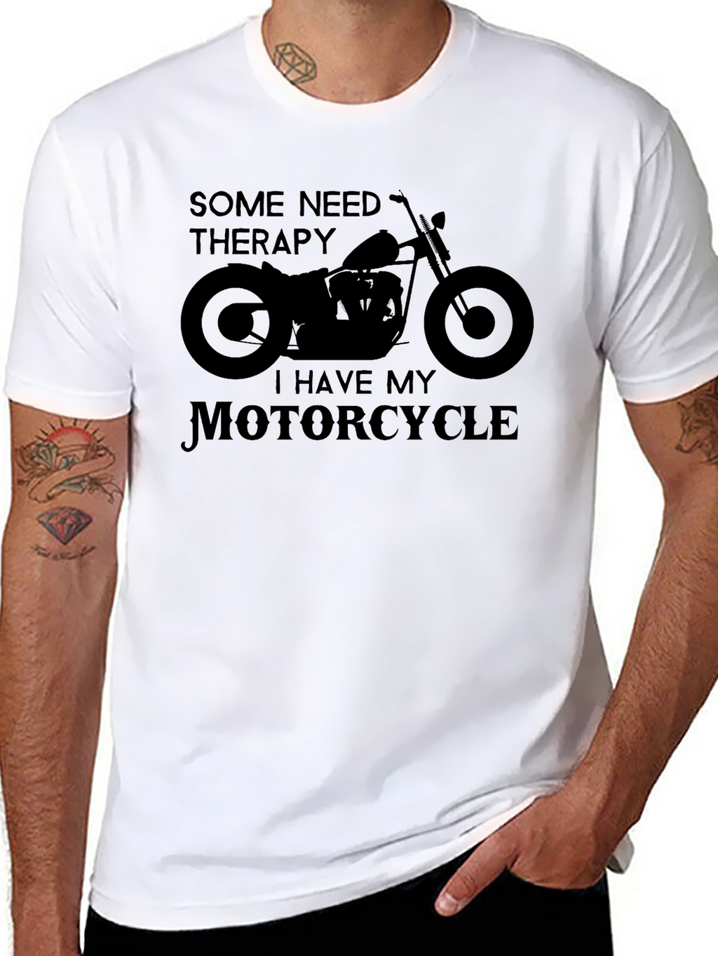 Motorcycle Therapy Graphic Tee - Biker Style
