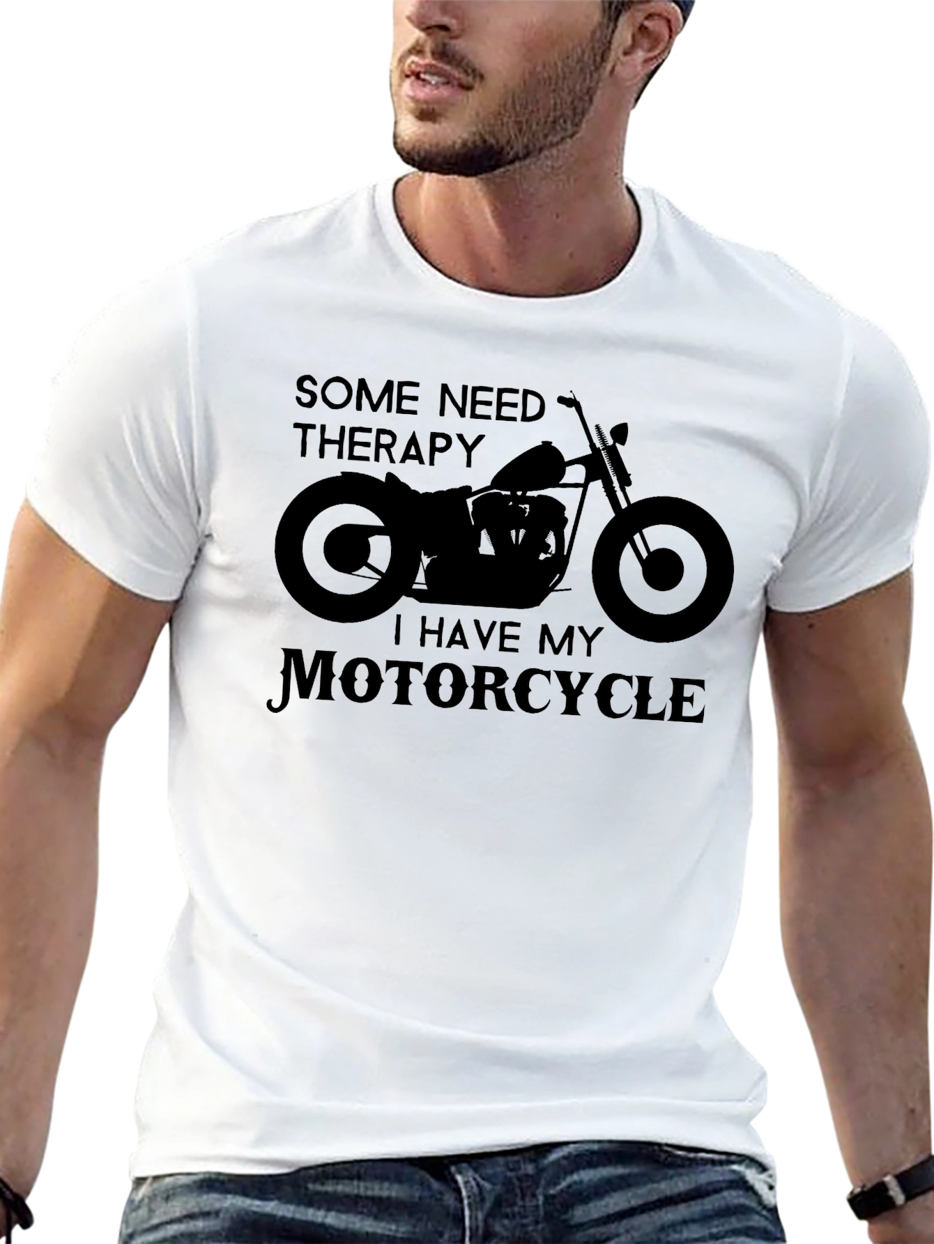 Motorcycle Therapy Graphic Tee - Biker Style