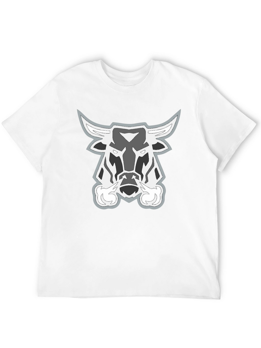 Black T-Shirt with Bull Head Graphic