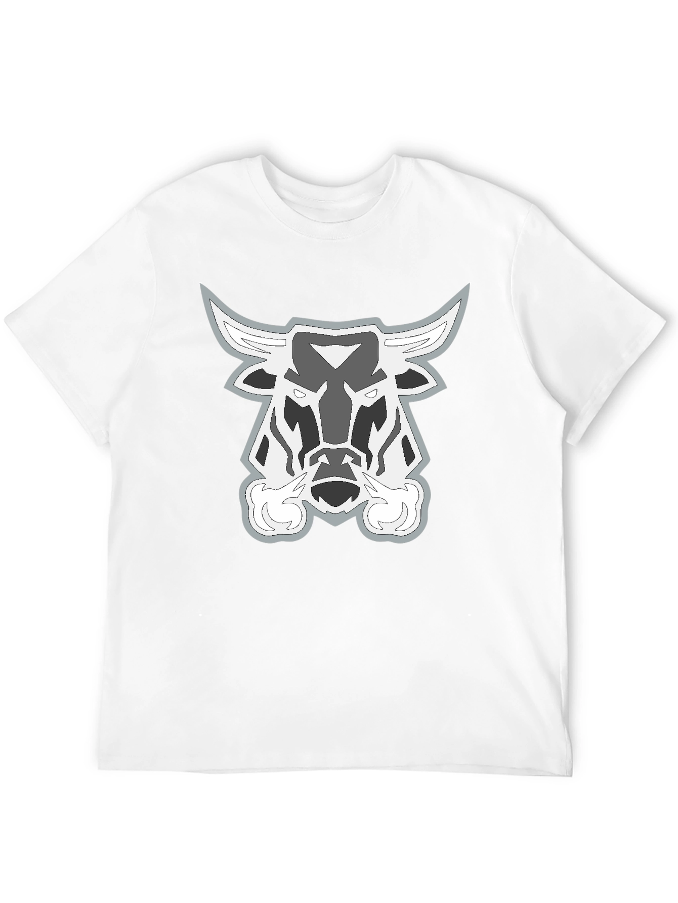 Black T-Shirt with Bull Head Graphic