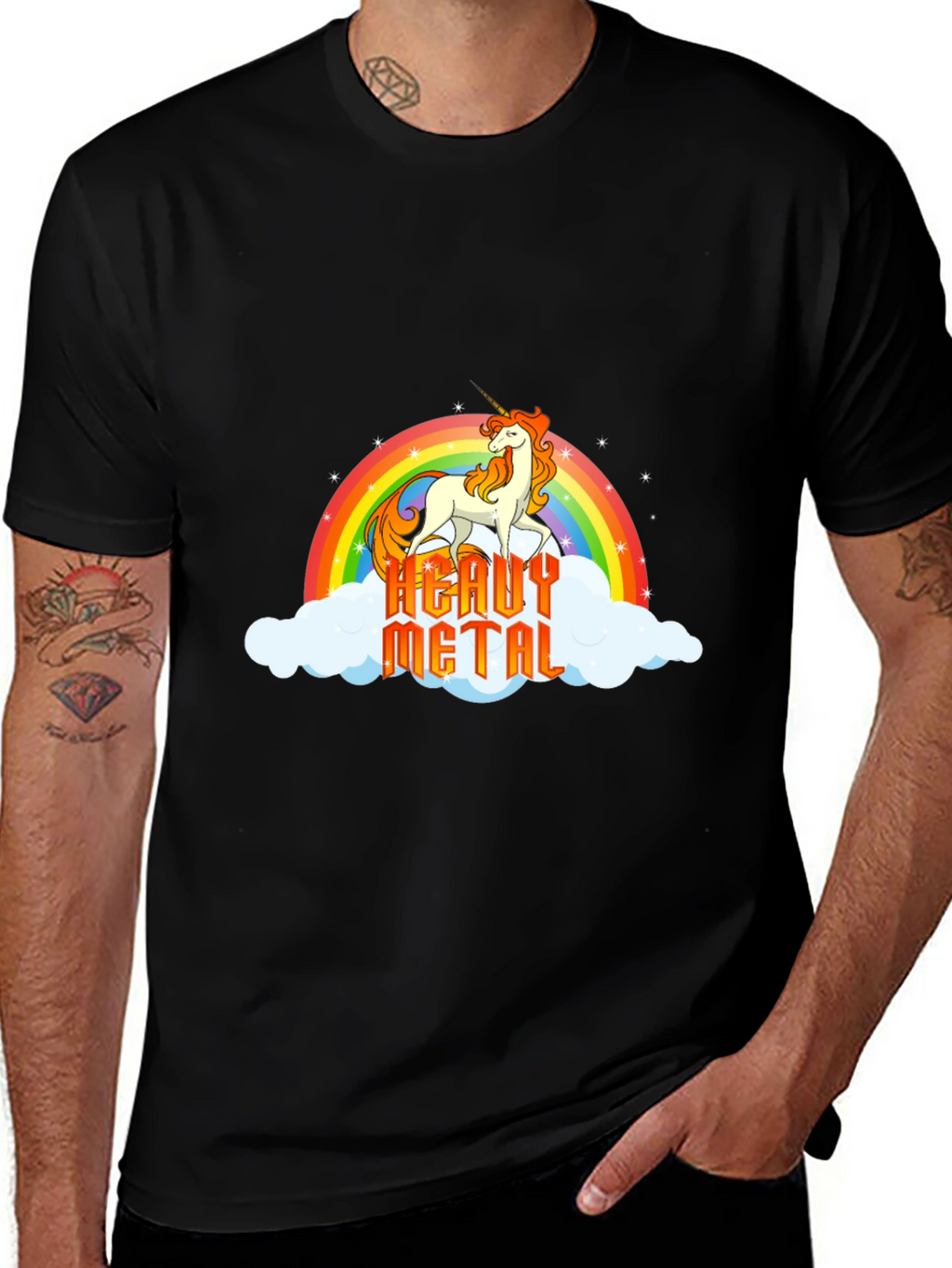 Heavy Metal Unicorn Rainbow T-Shirt