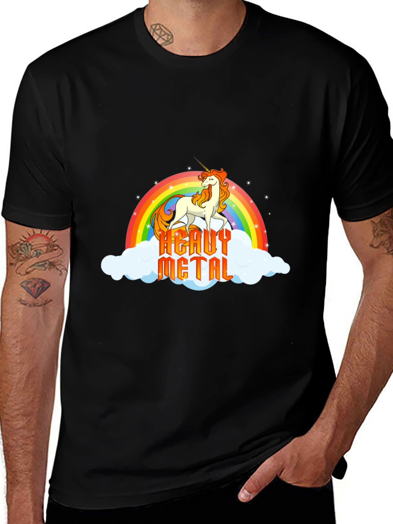 Heavy Metal Unicorn Rainbow T-Shirt