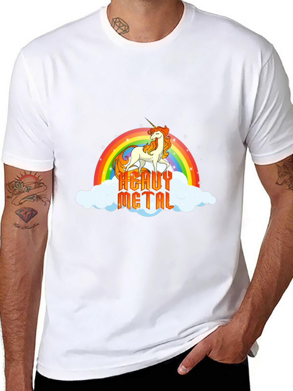 Heavy Metal Unicorn Rainbow T-Shirt