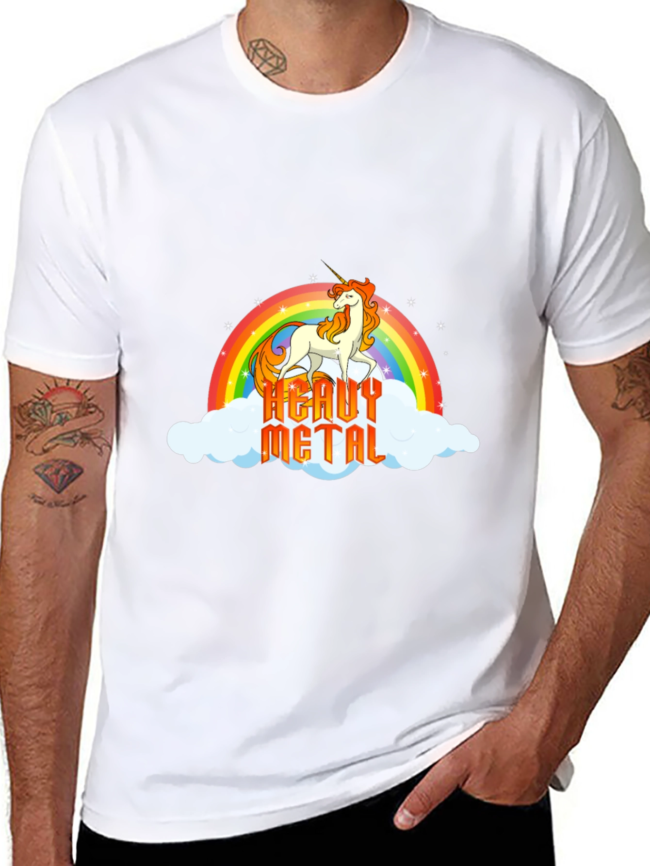 Heavy Metal Unicorn Rainbow T-Shirt