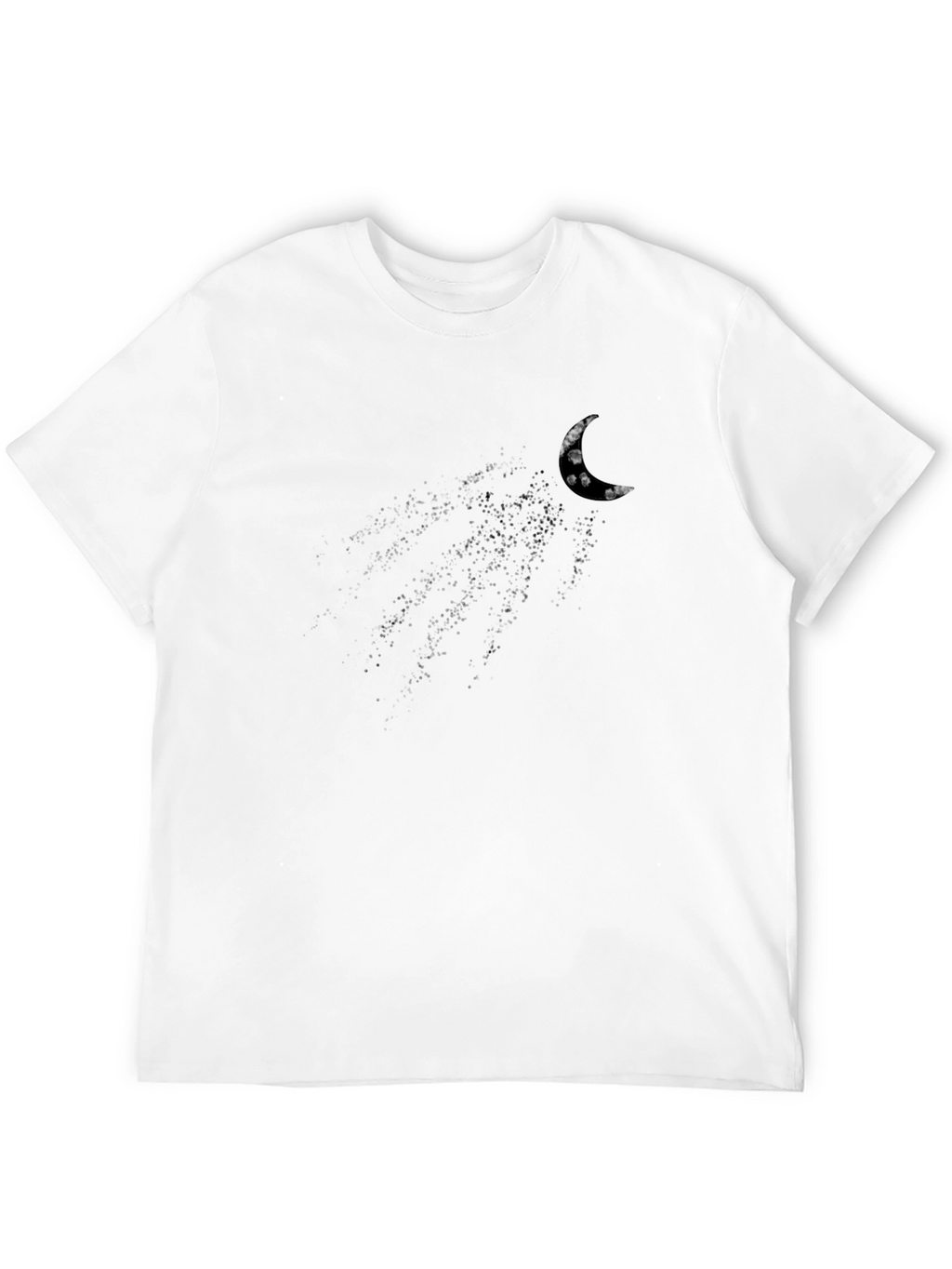 Mens Black Crescent Moon Graphic T-Shirt