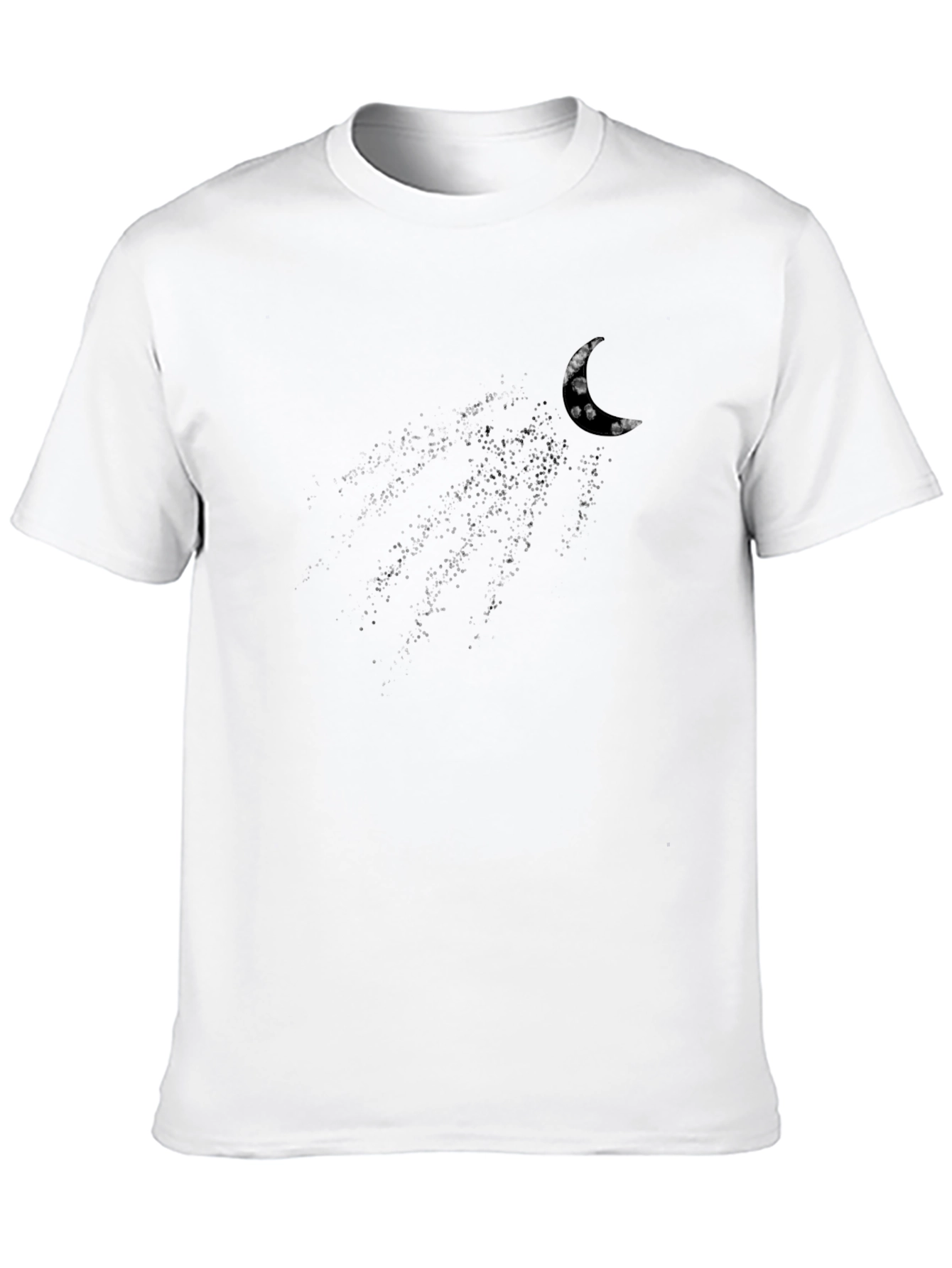 Mens Black Crescent Moon Graphic T-Shirt