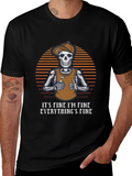 Its Fine Skeleton T-Shirt Funny Graphic Tee