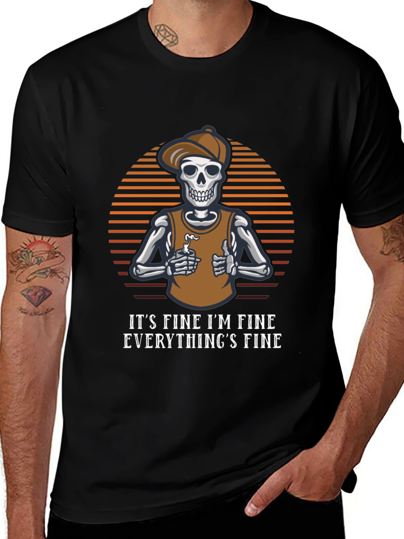 Its Fine Skeleton T-Shirt Funny Graphic Tee
