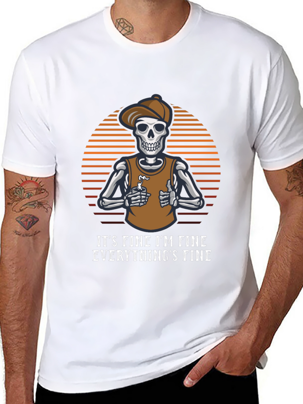 Its Fine Skeleton T-Shirt Funny Graphic Tee