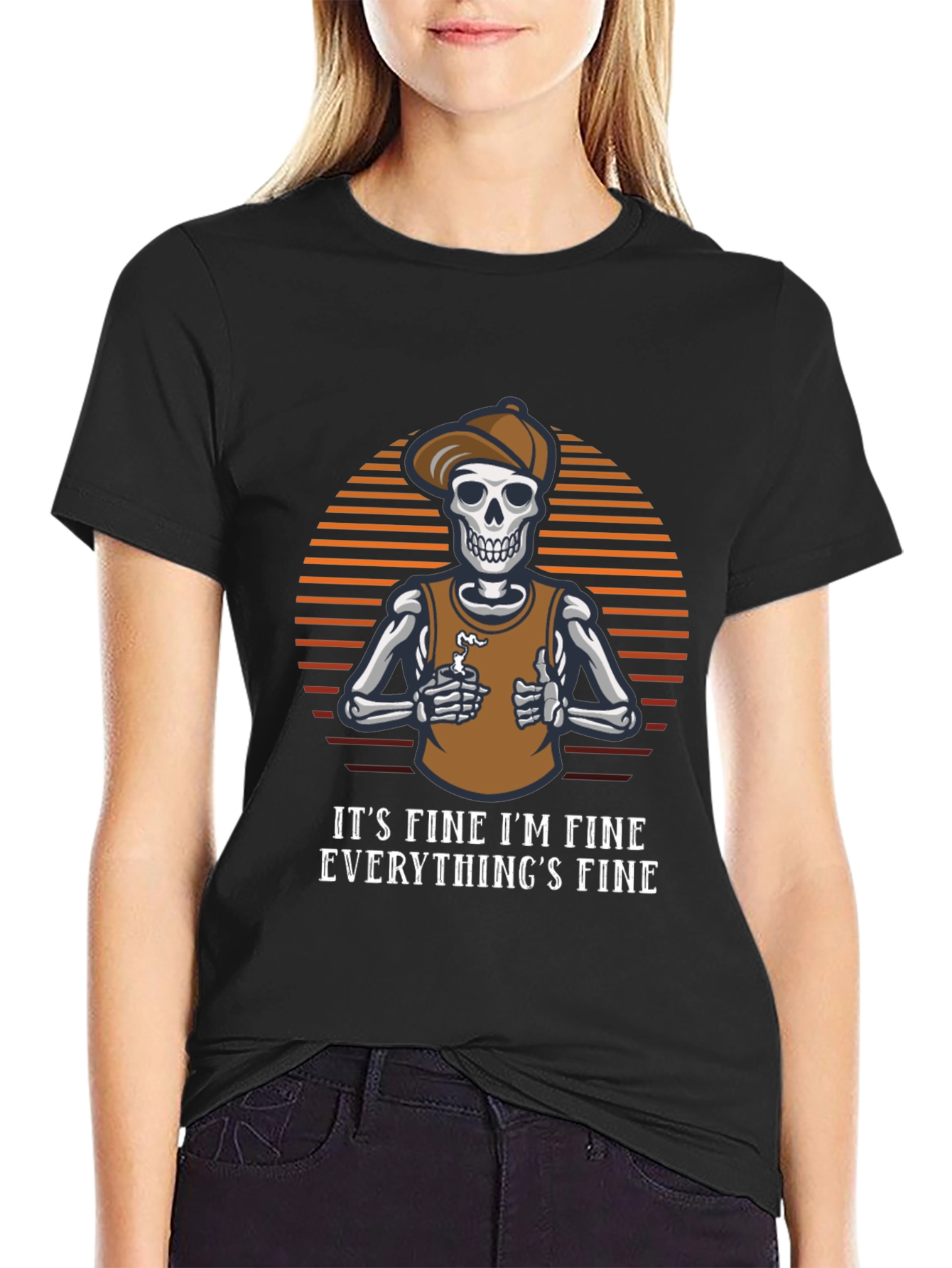 Its Fine Skeleton T-Shirt Funny Graphic Tee