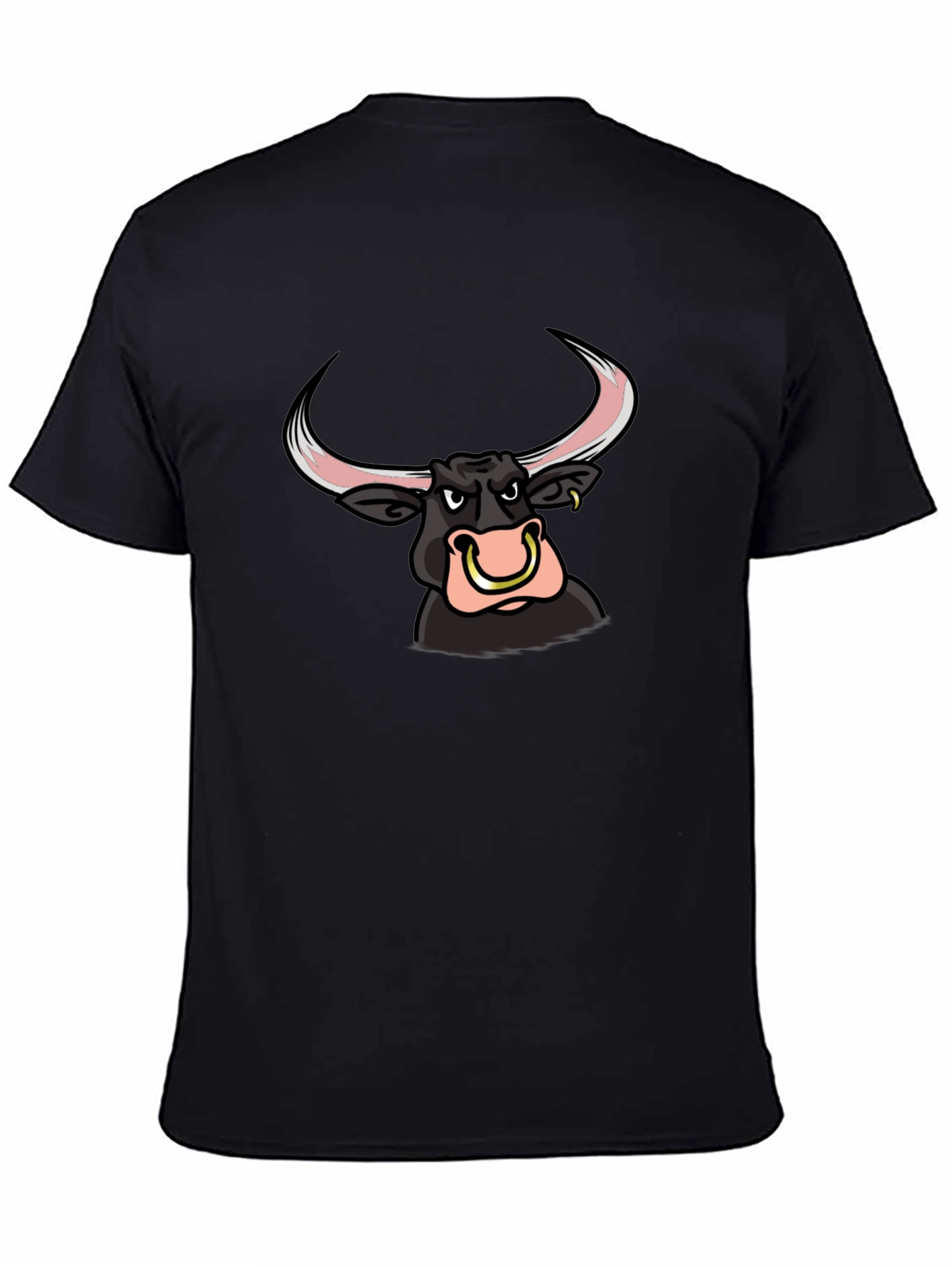 Black Bull Cartoon Graphic Tee