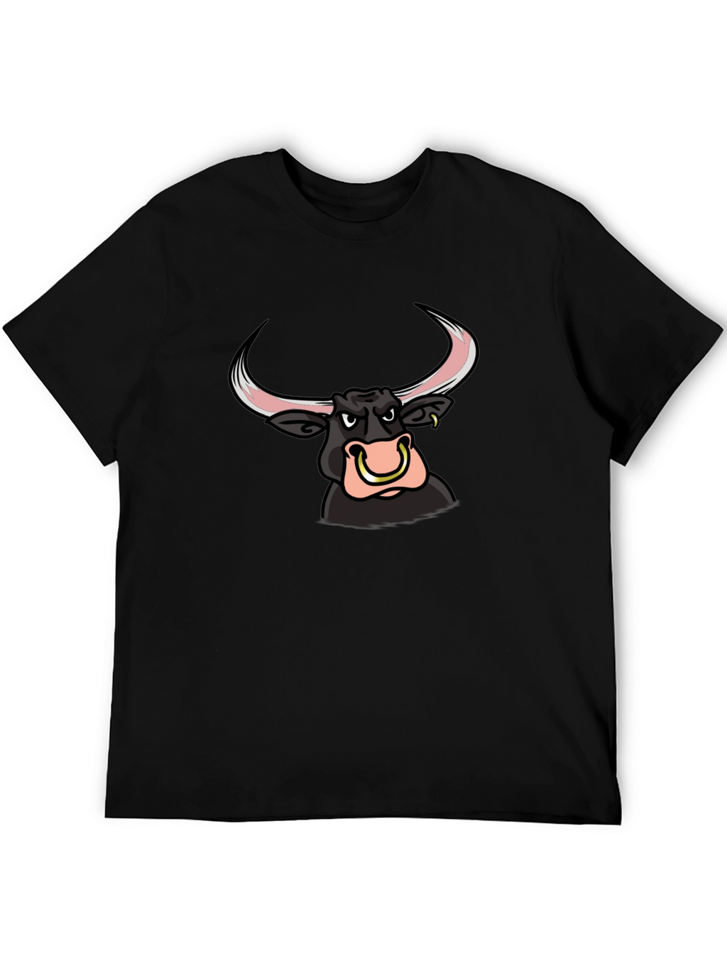 Black Bull Cartoon Graphic Tee